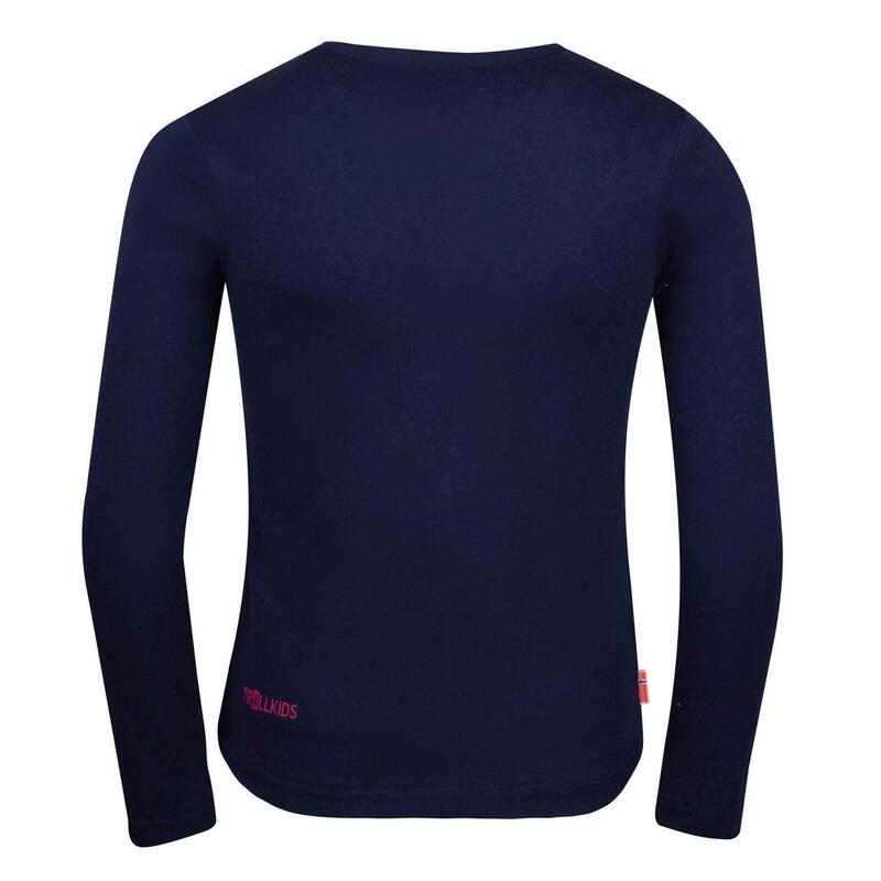 Kinder Longsleeve Pointillism Marineblau/Magenta