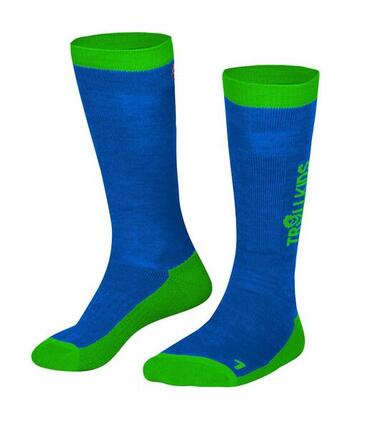 Chaussettes de ski pour enfants SKI SOCKS Bleu moyen/vert