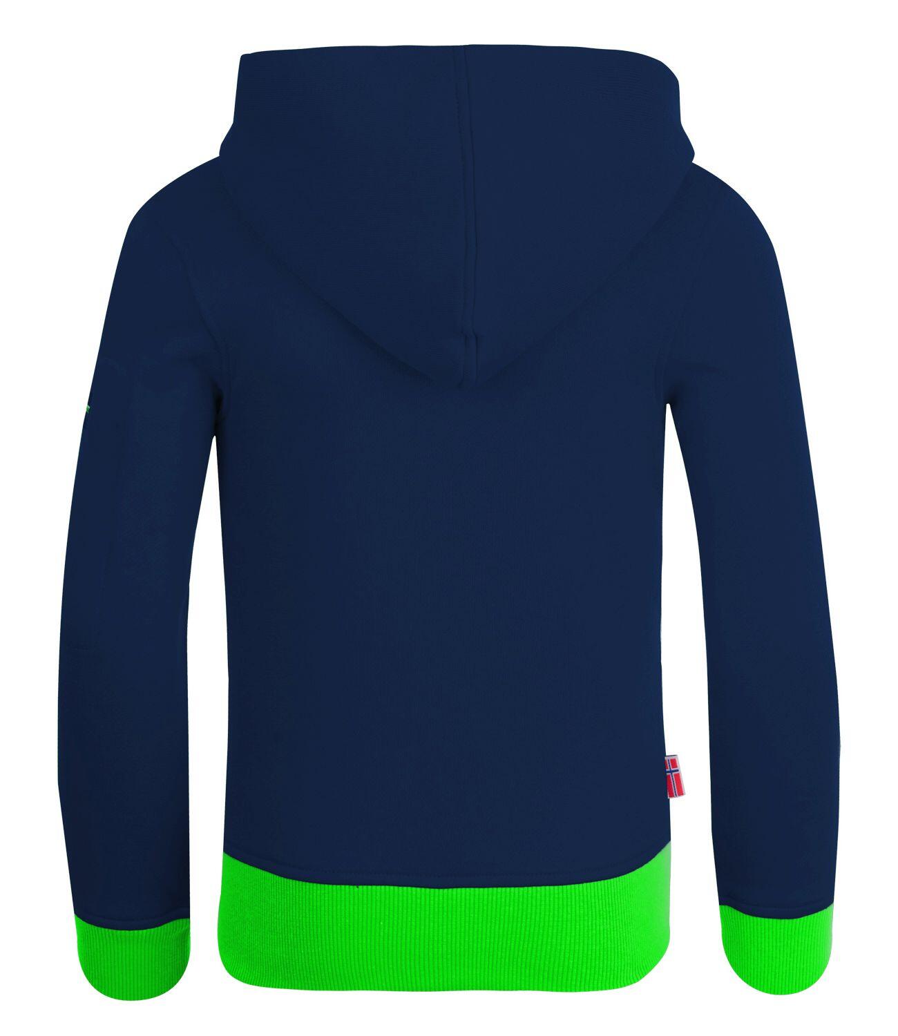 Sweat à capuche enfant Sortland bleu marine / vert 2/2