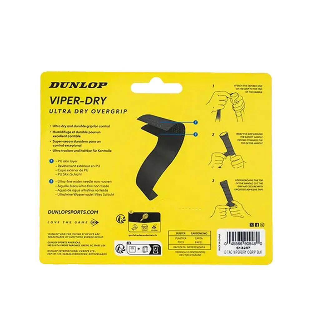 Racchetta da tennis Dunlop Viper-Dry Nera 3 Pack 2/2