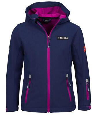 Kinder Softshelljacke Oslofjord Marineblau/Magenta