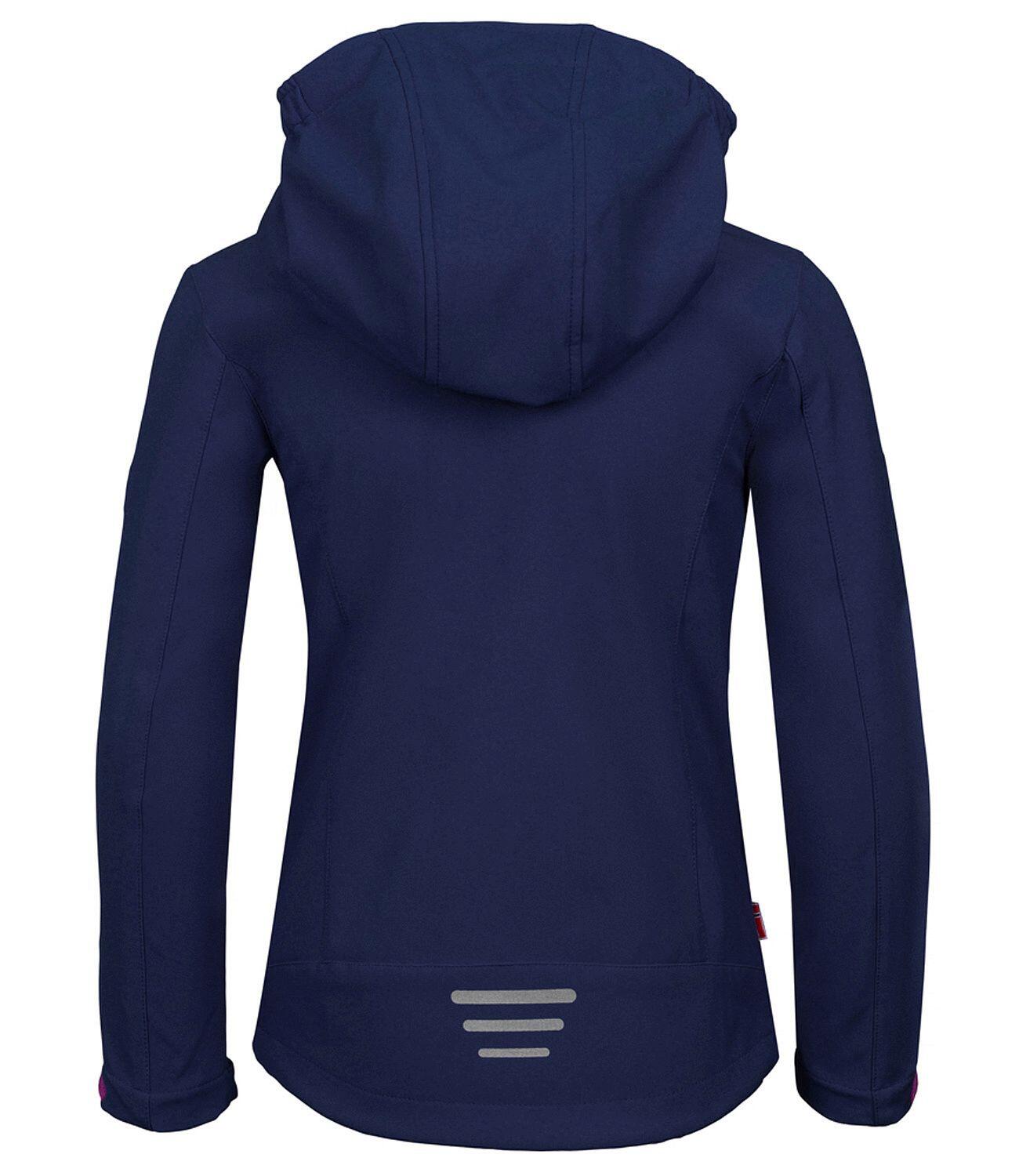 Kinder Softshelljacke Oslofjord Marineblau/Magenta 2/3
