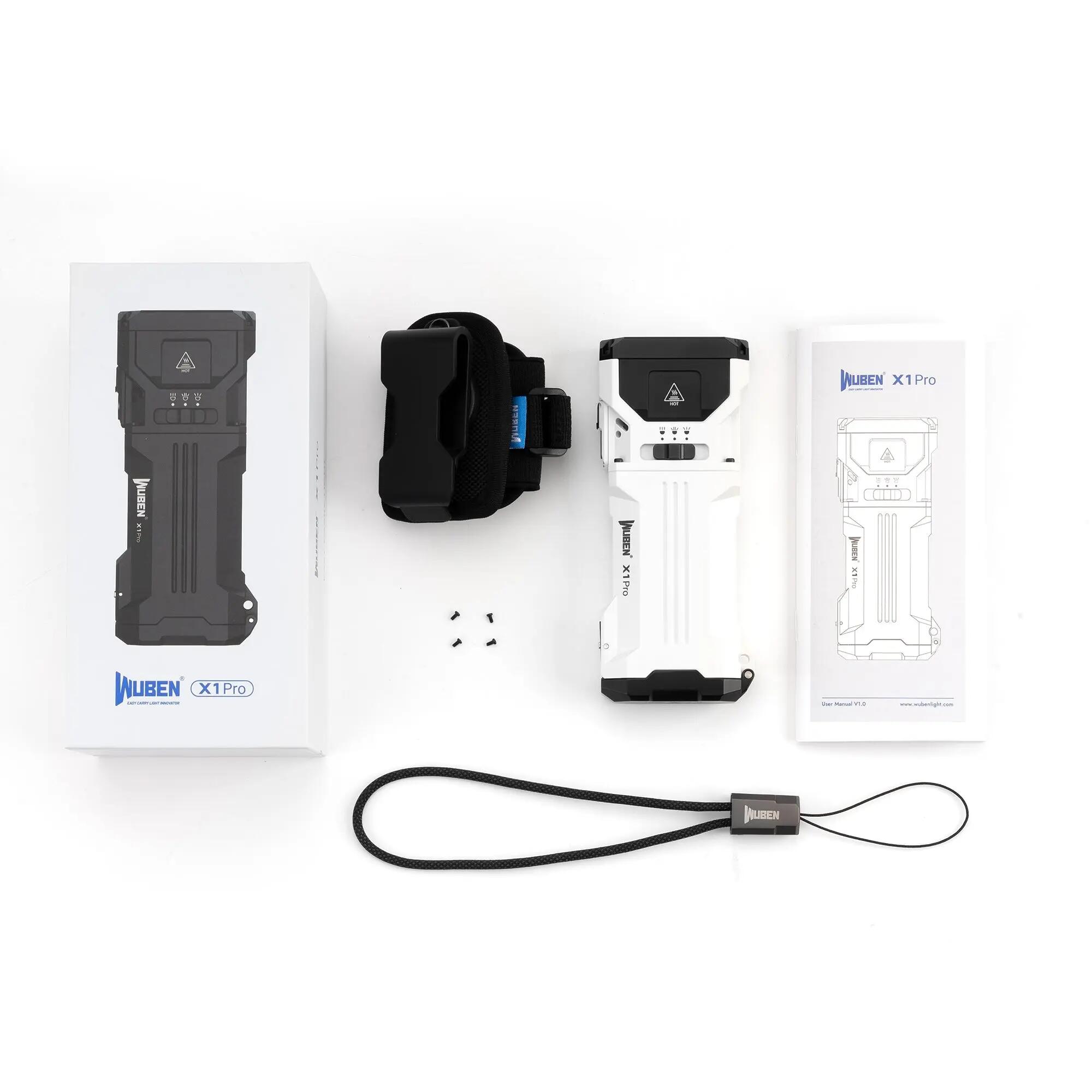Wandern – Taschenlampe mit Spot- und Flutlicht, 12300 lm, Weiß – WUBEN X1 Pro 15/15