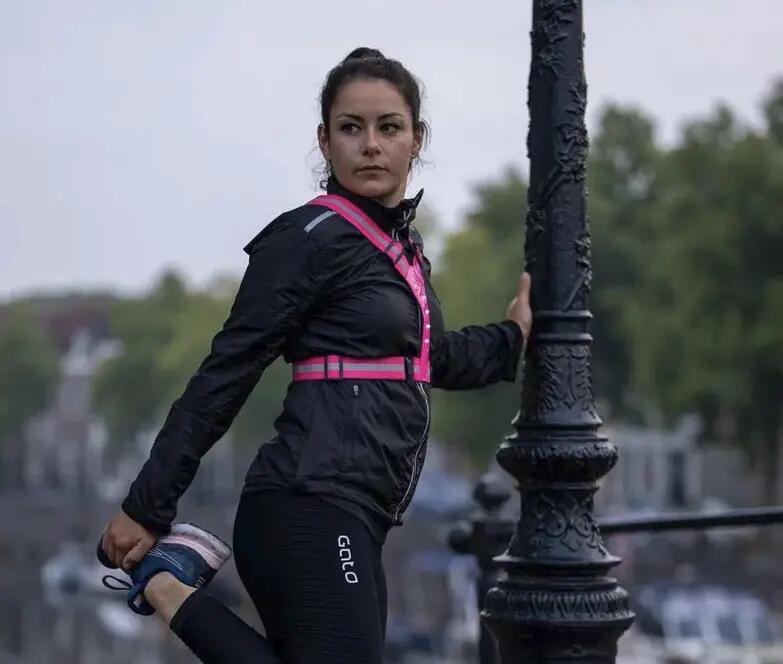 Laufweste mit Beleuchtung und Reflektoren, Damen, Rosa 2/5