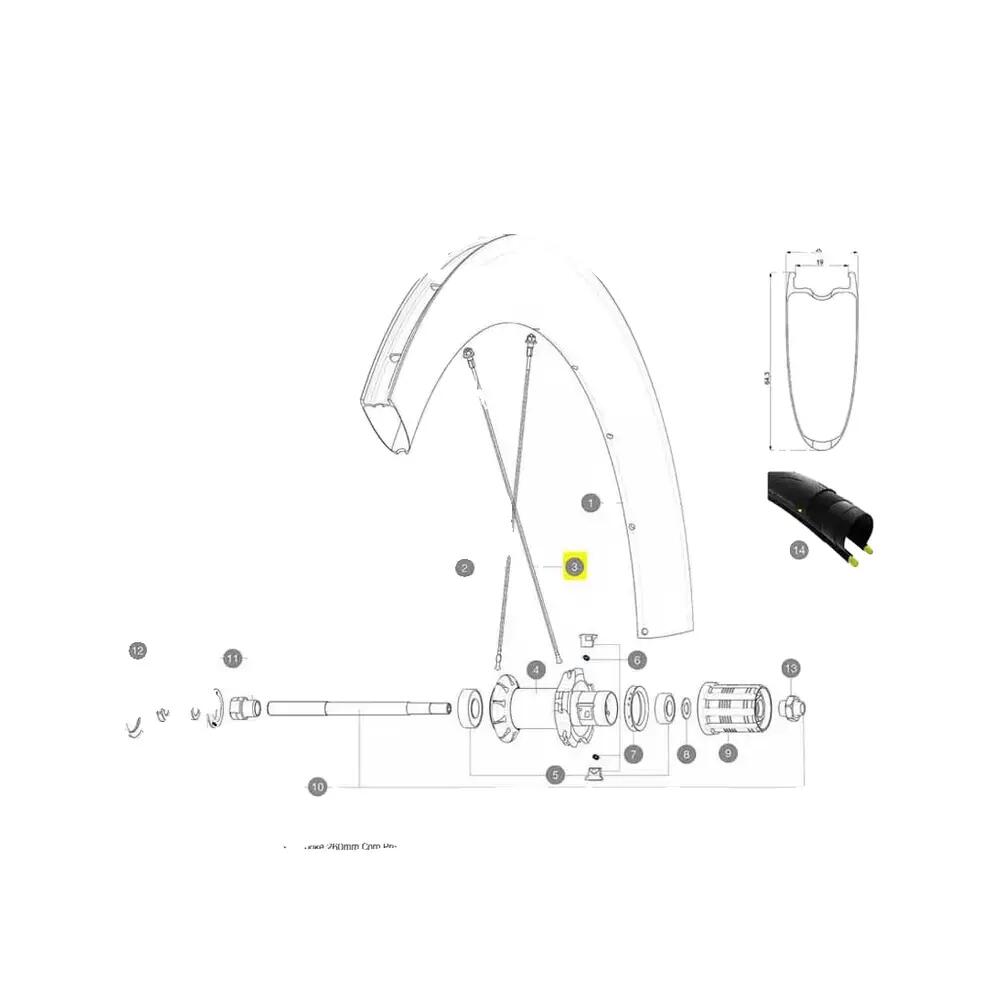 Vélo de route Mavic Kit 12 Rayons DS Com Pro Carbone UST 2/2