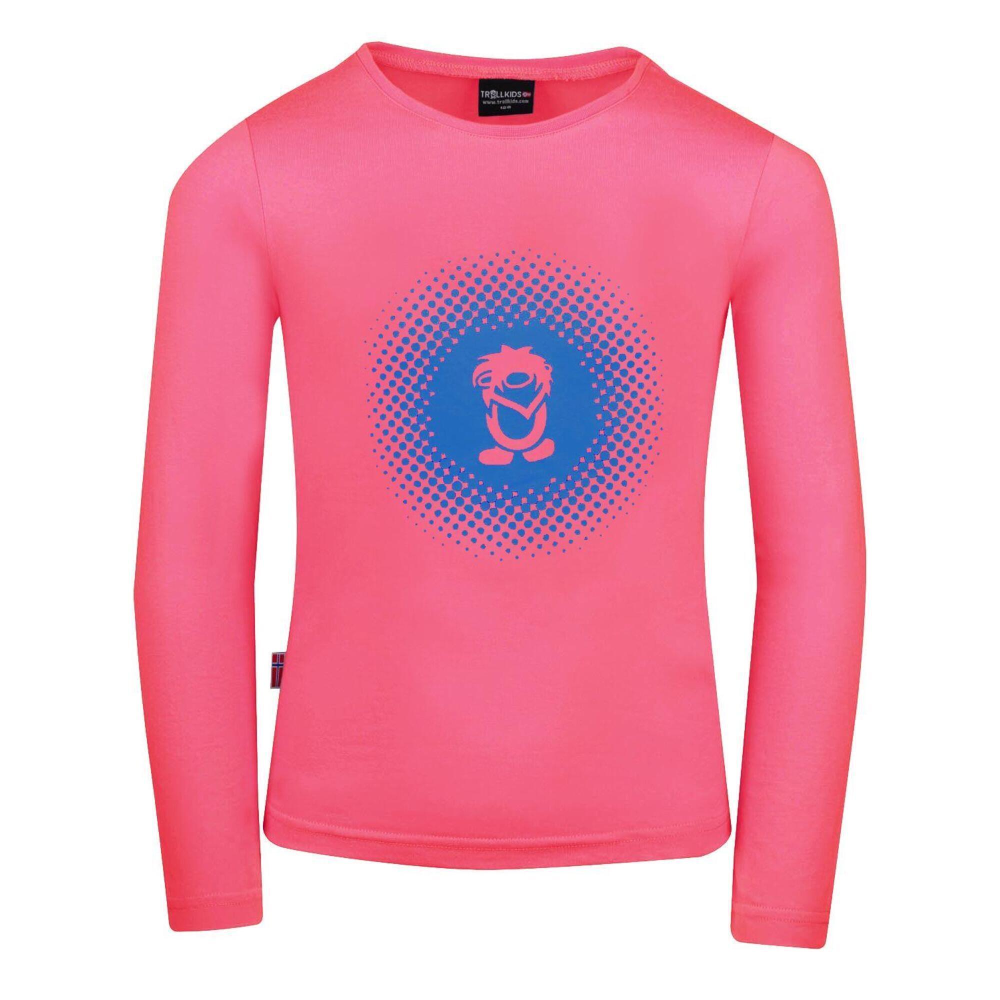 TROLLKIDS Kinder Longsleeve Pointillism Coral/Blau