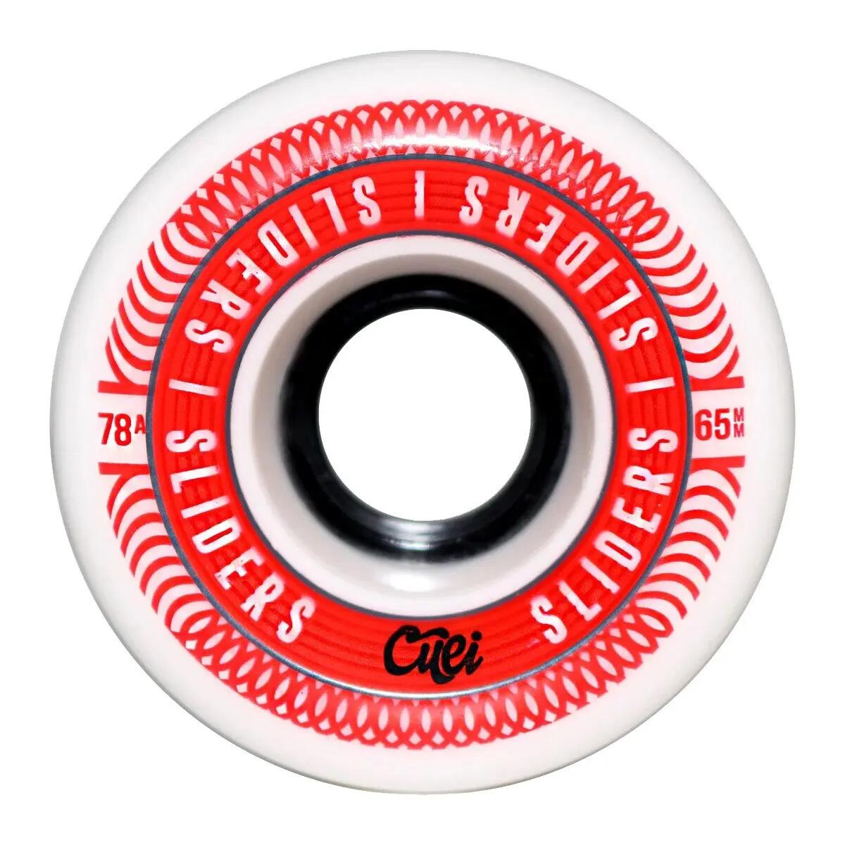 CUEI Wielen SLIDERS 65mm / 78A White Red [x4] 3/3