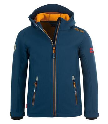 Kinder Softshelljacke Trollfjord Schwarz/Petrol