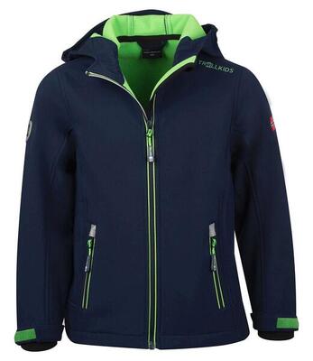 Kinder Softshelljacke Trollfjord Schwarz/Petrol