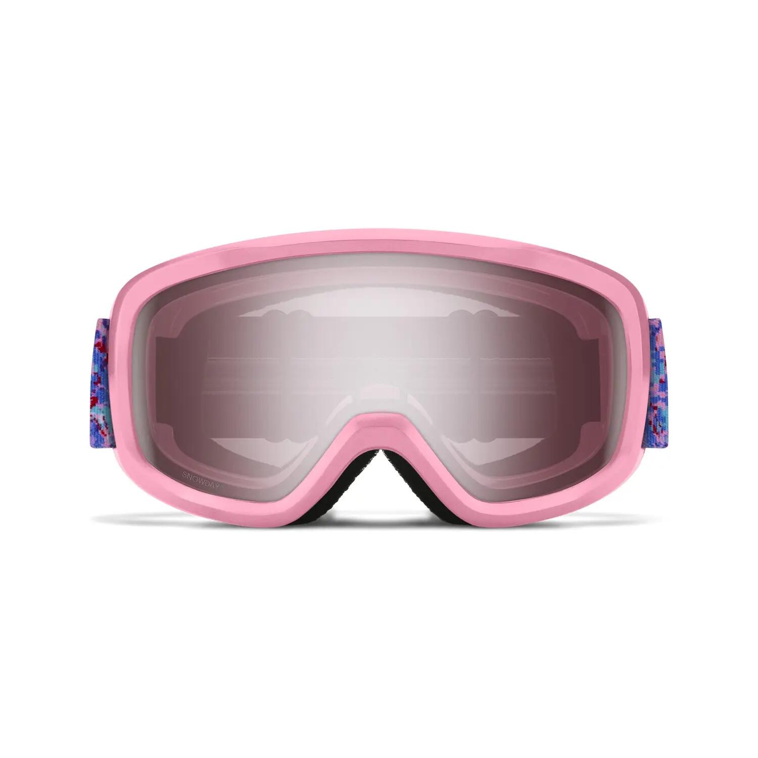Masque de ski Smith Snowday Jr Bright Pink Lofi Butterfly Catégorie 2 Fille 3/4