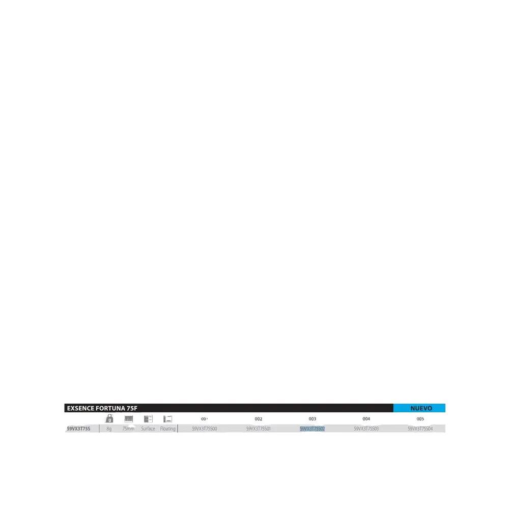 Appât de pesca Shimano Exsence Fortuna 75F Argent 3/5