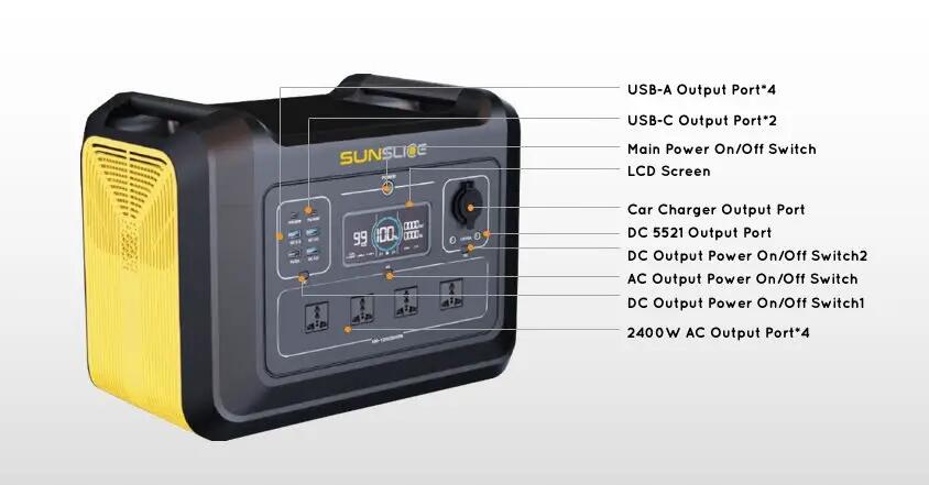 Tragbare Powerstation 2232 Wh 2400/5000 W LiFePO4 Gravity 2232 Schwarz/Gelb 9/14