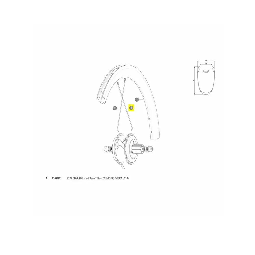 Zestaw szprych Mavic Cosmic Pro Carbon UST UBM Tył Prawy 2/2