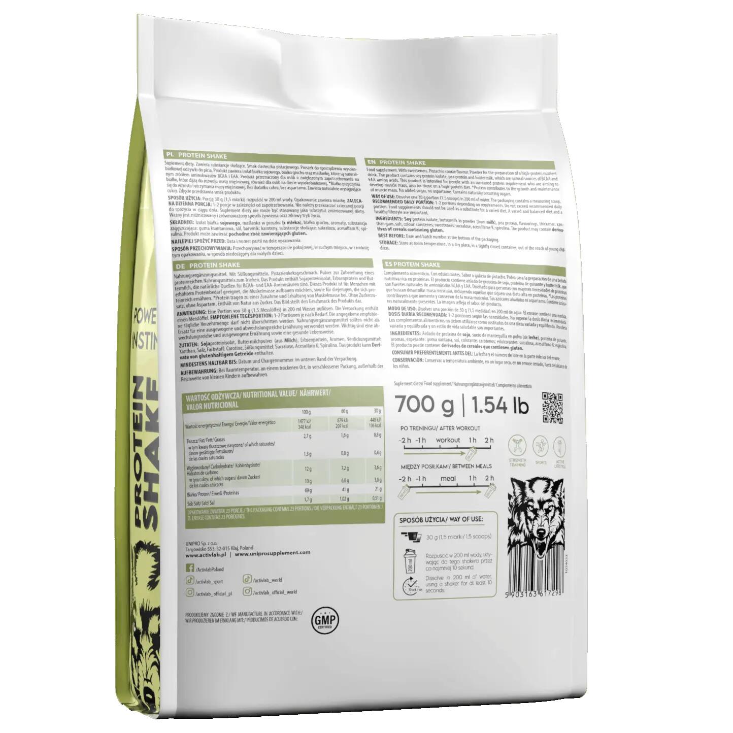 Black Wolf Protein Shake 700g Proteinpulver – Hoher Proteingehalt Pistazien-Keks 2/2