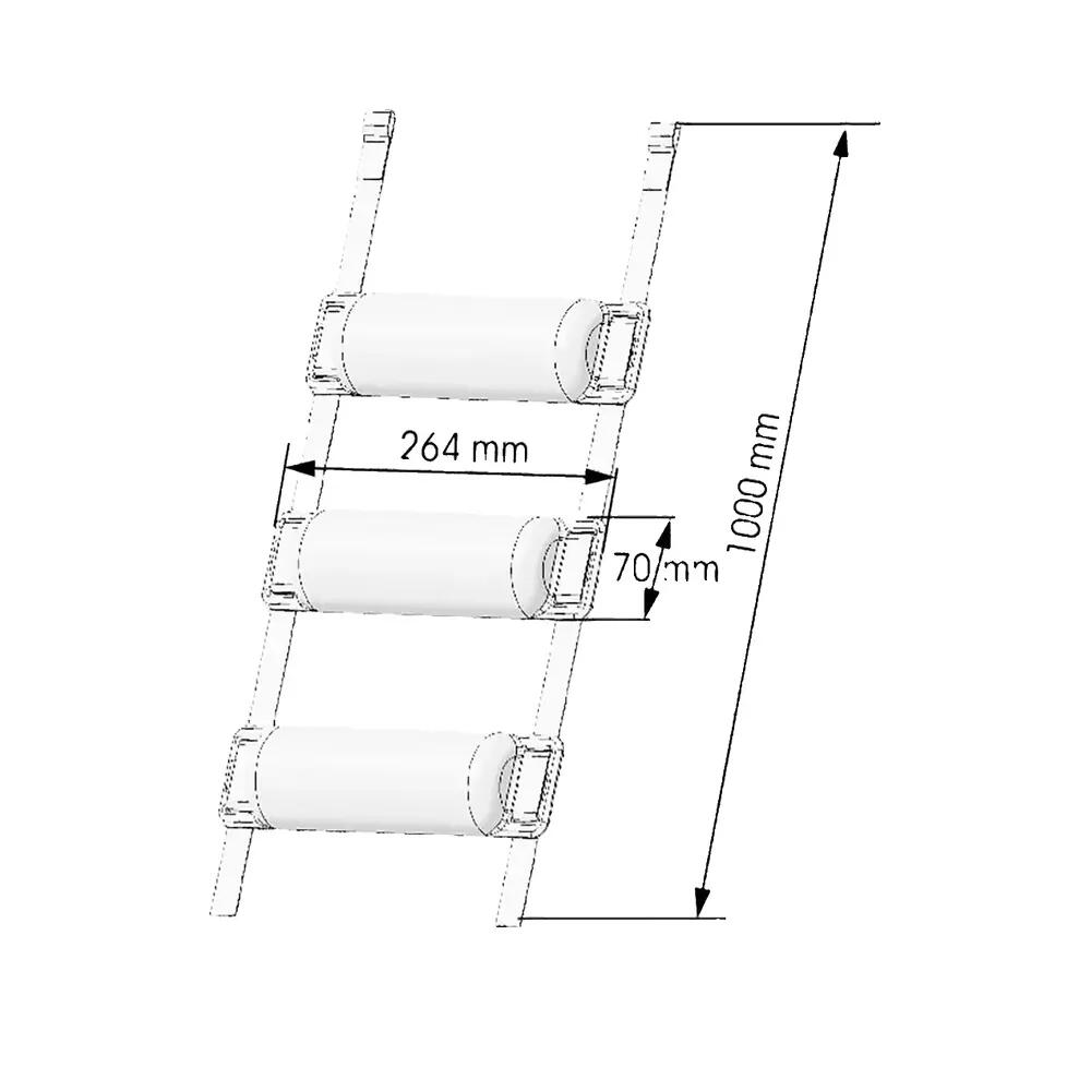 Fender demi-lune Plastimo 3 pièces Argent 3/3