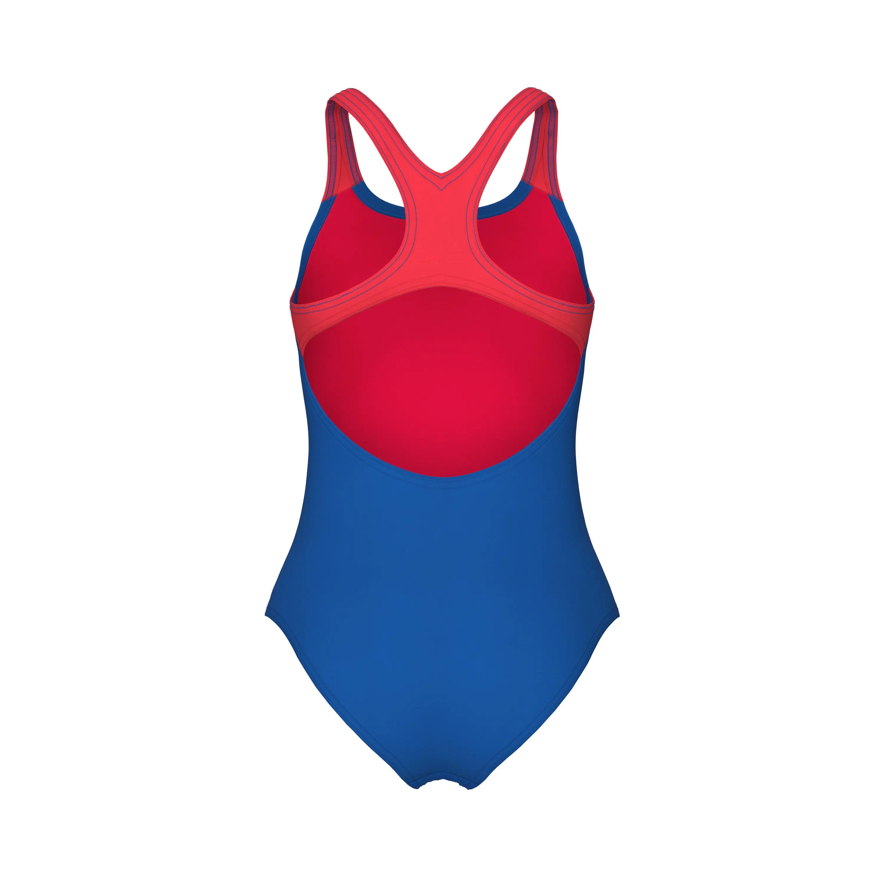 Arena Meisjes Badpak Dots Swim Pro Back Koningsblauw/Koraal 6/7