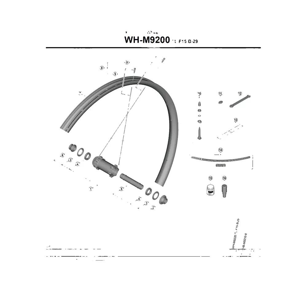 Oś piasty Shimano WH-M9200-TL-F5 Noir 1/1