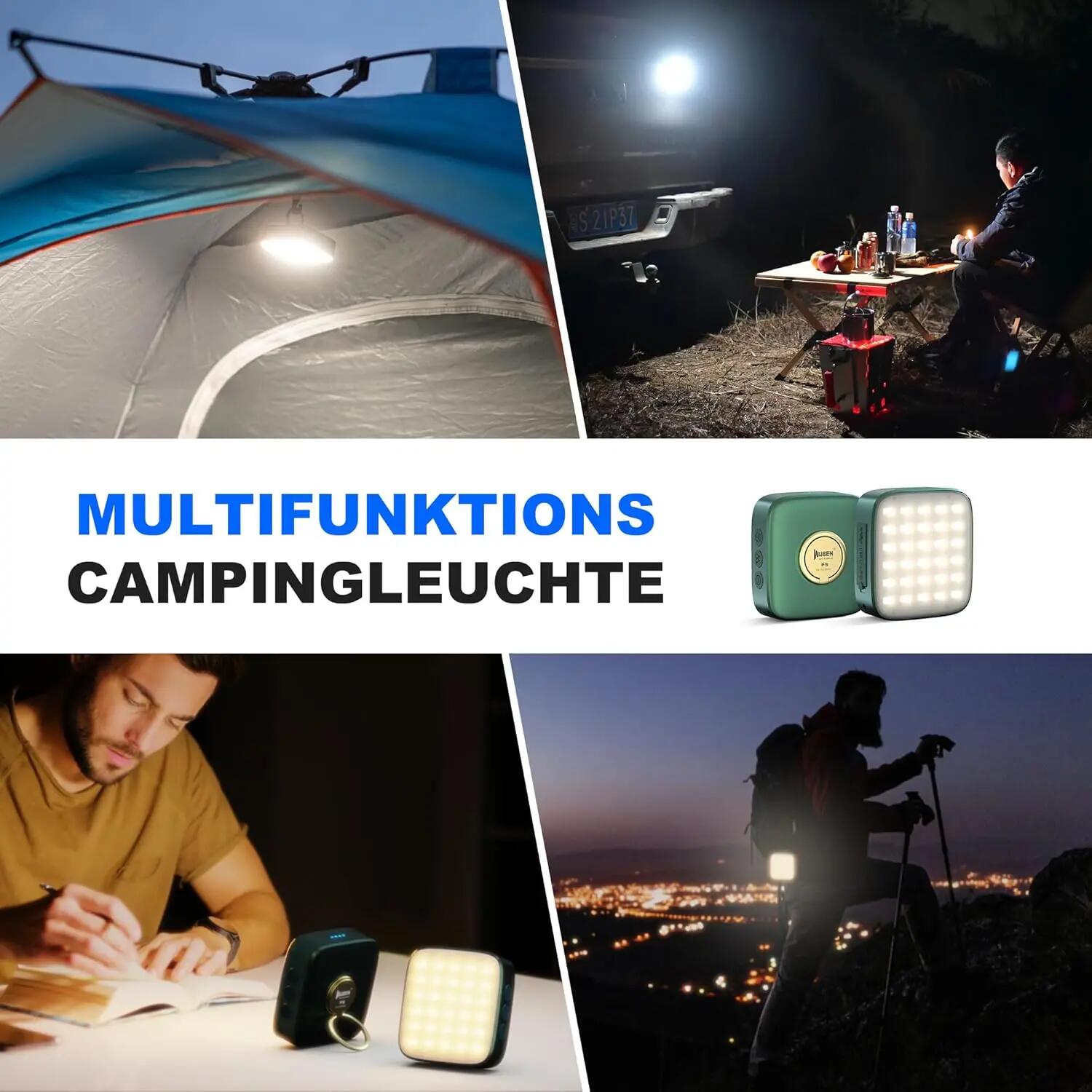 Wandelen – Campinglamp groen, 500 lm, powerbank – WUBEN F5 8/10