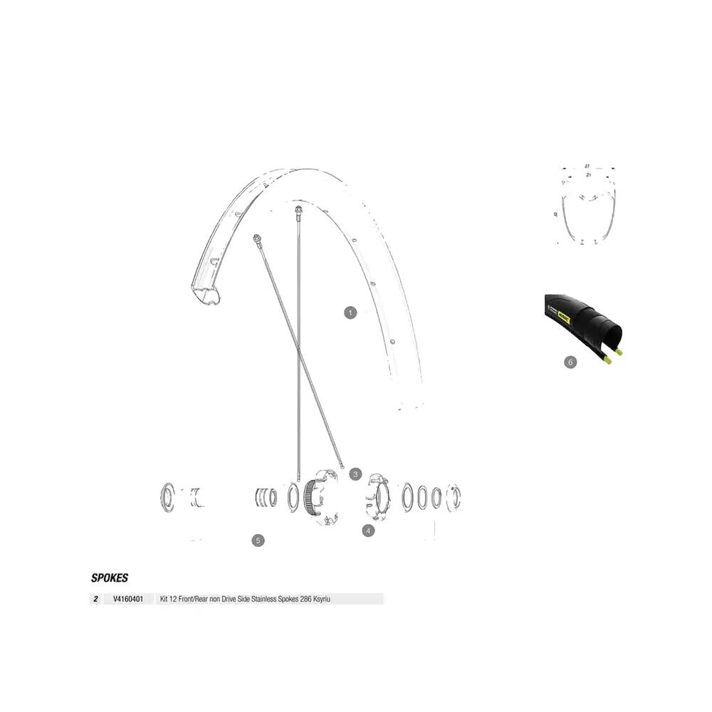 Mavic Ksyrium Pro Carbon UST Disc Speichenkit 2/2