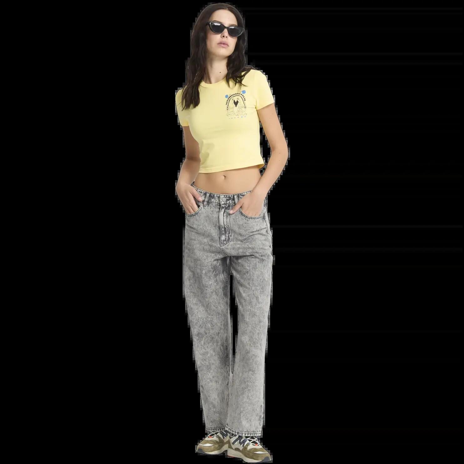 Camiseta Volcom Moove On Negro Amarillo Amanecer 7/7