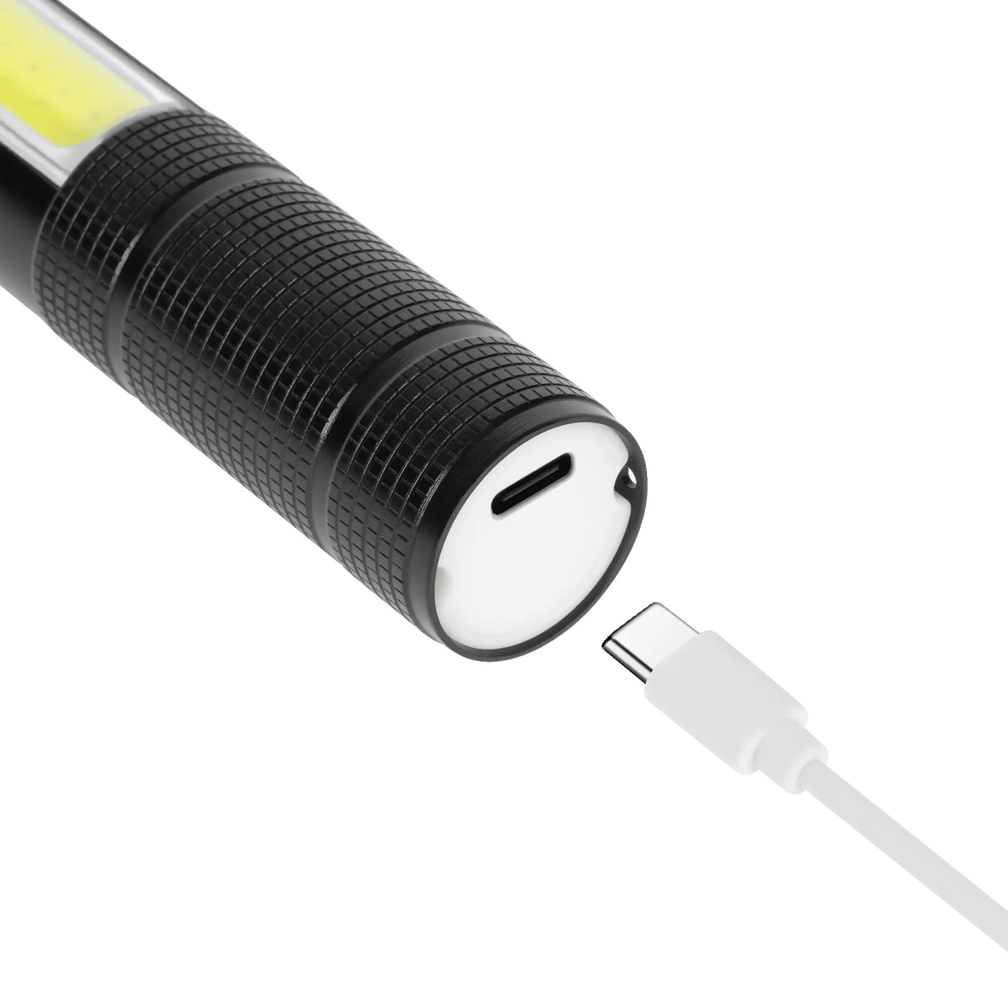 Latarka LED Mocna ZOOM USB 200m młotek nóż magnes Rebel 5/7