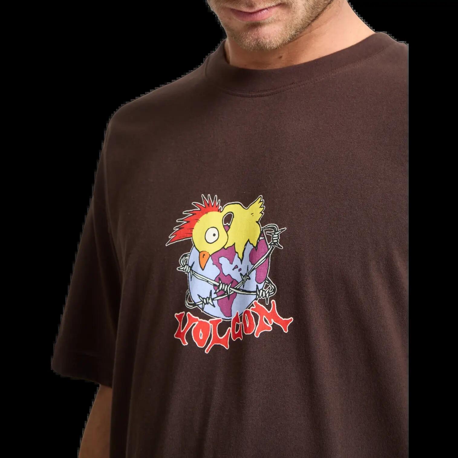 Volcom New Born Maglietta Marrone Cacao 3/8