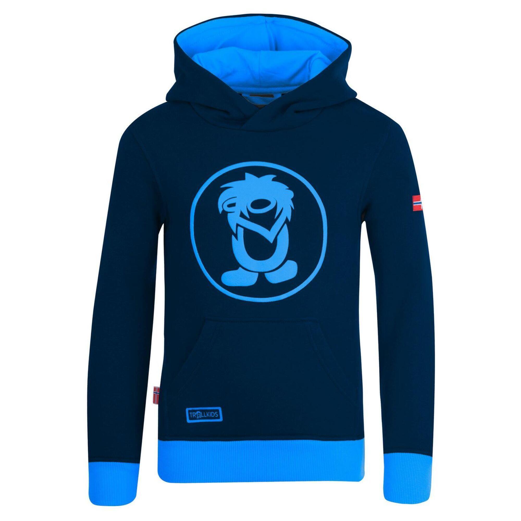 TROLLKIDS Kinder Hoodie Pullover Troll Marineblau / Mittelblau