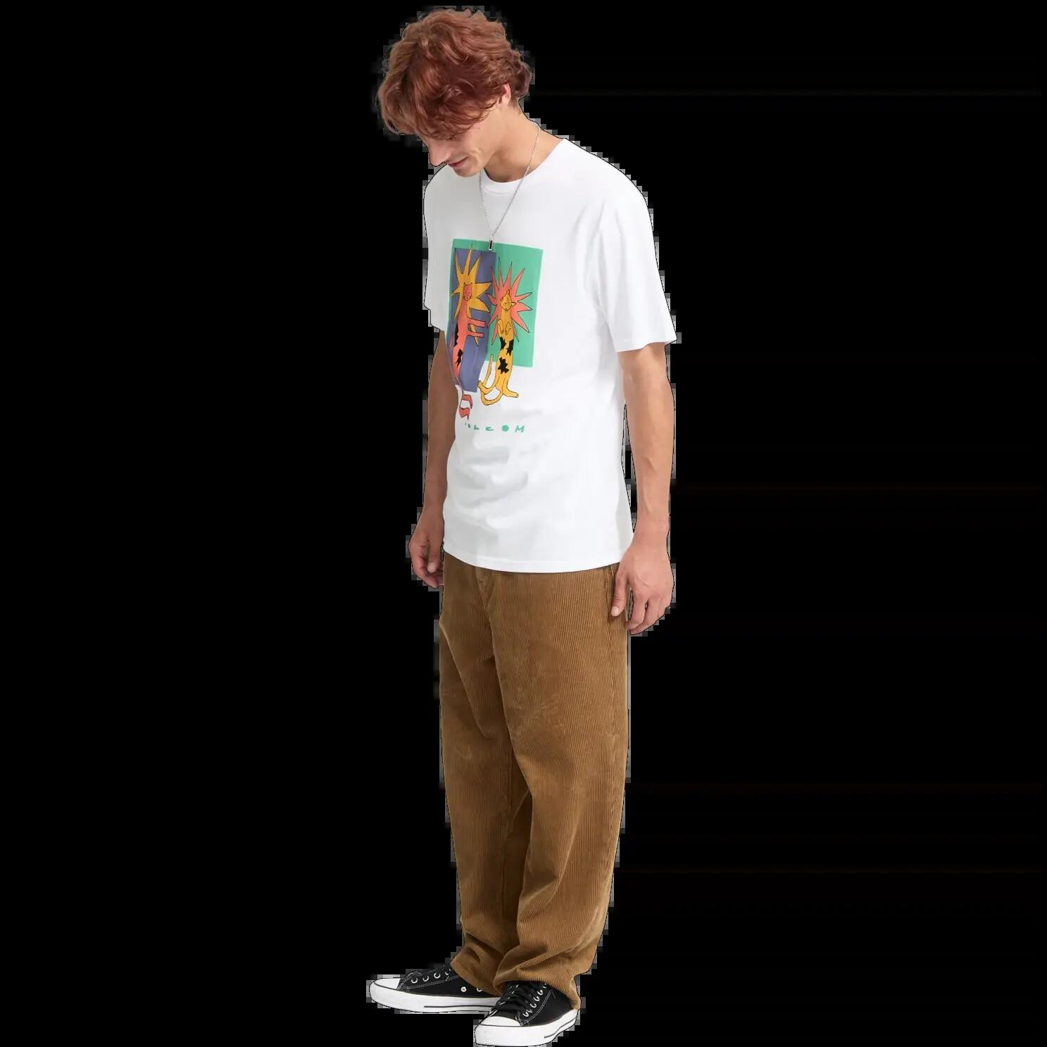 T-shirt Volcom Longo Cats Branco Preto 4/8