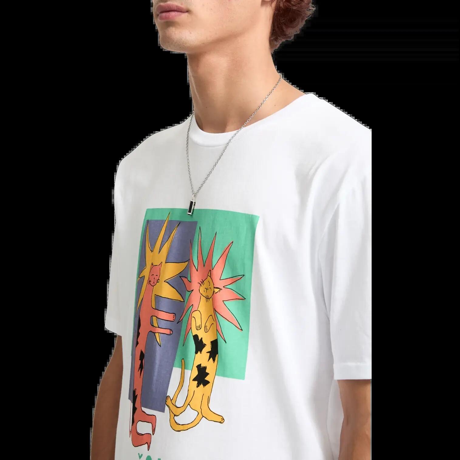 T-shirt Volcom Longo Cats Branco Preto 3/8
