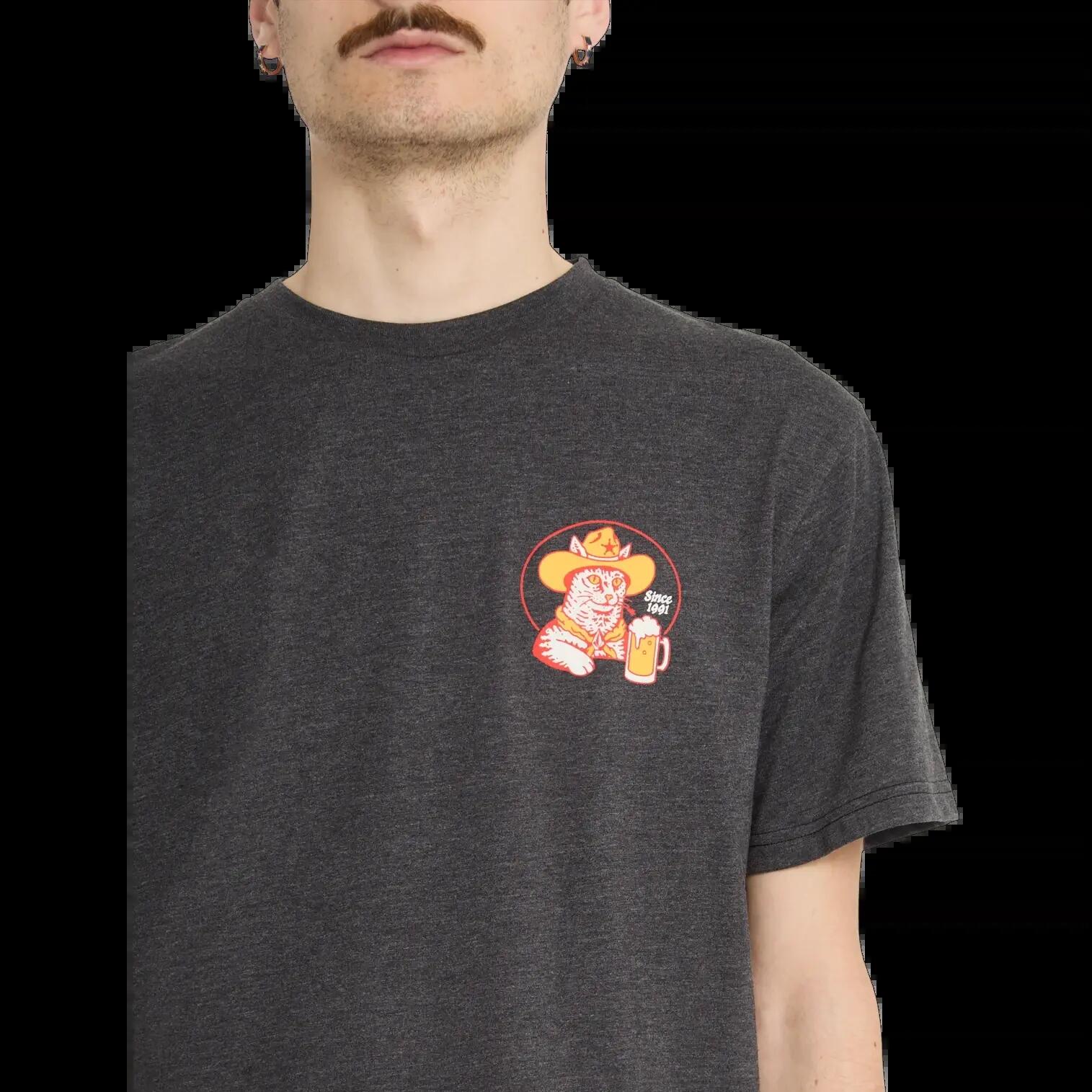 T-shirt Volcom MEOWDY HTH SST Noir Chinée 4/7