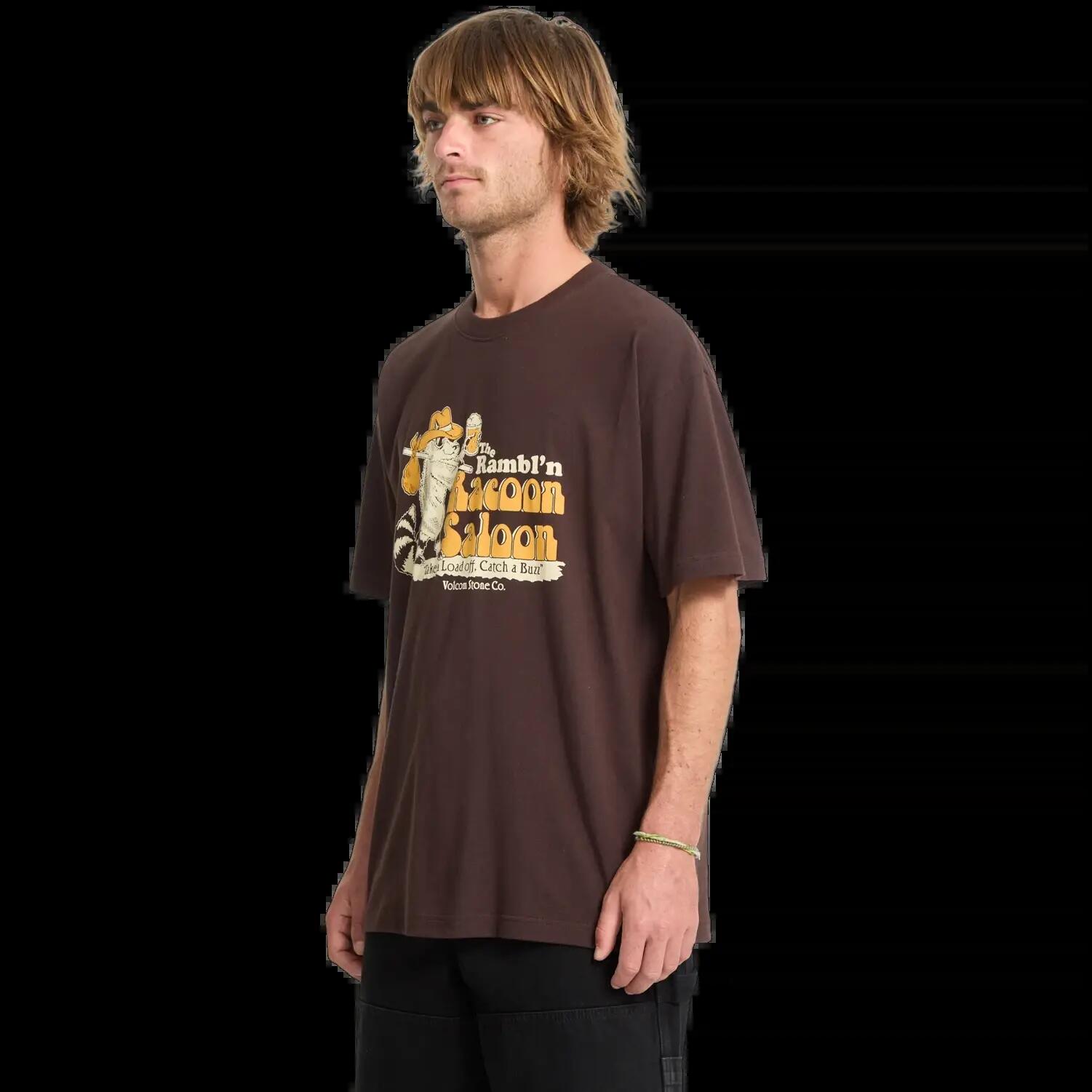 Camiseta Volcom Racoon Marrón Cacao Verde Scarab 5/6