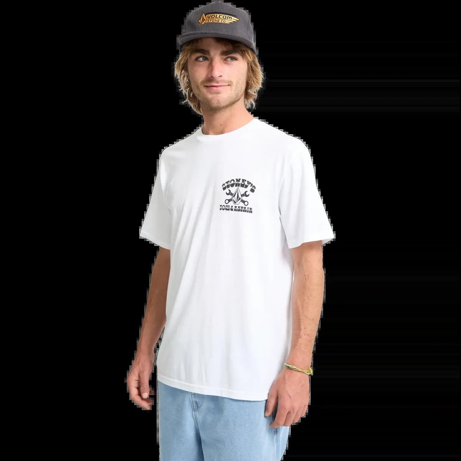 Camiseta Volcom Stoneys Blanco Negro 6/8