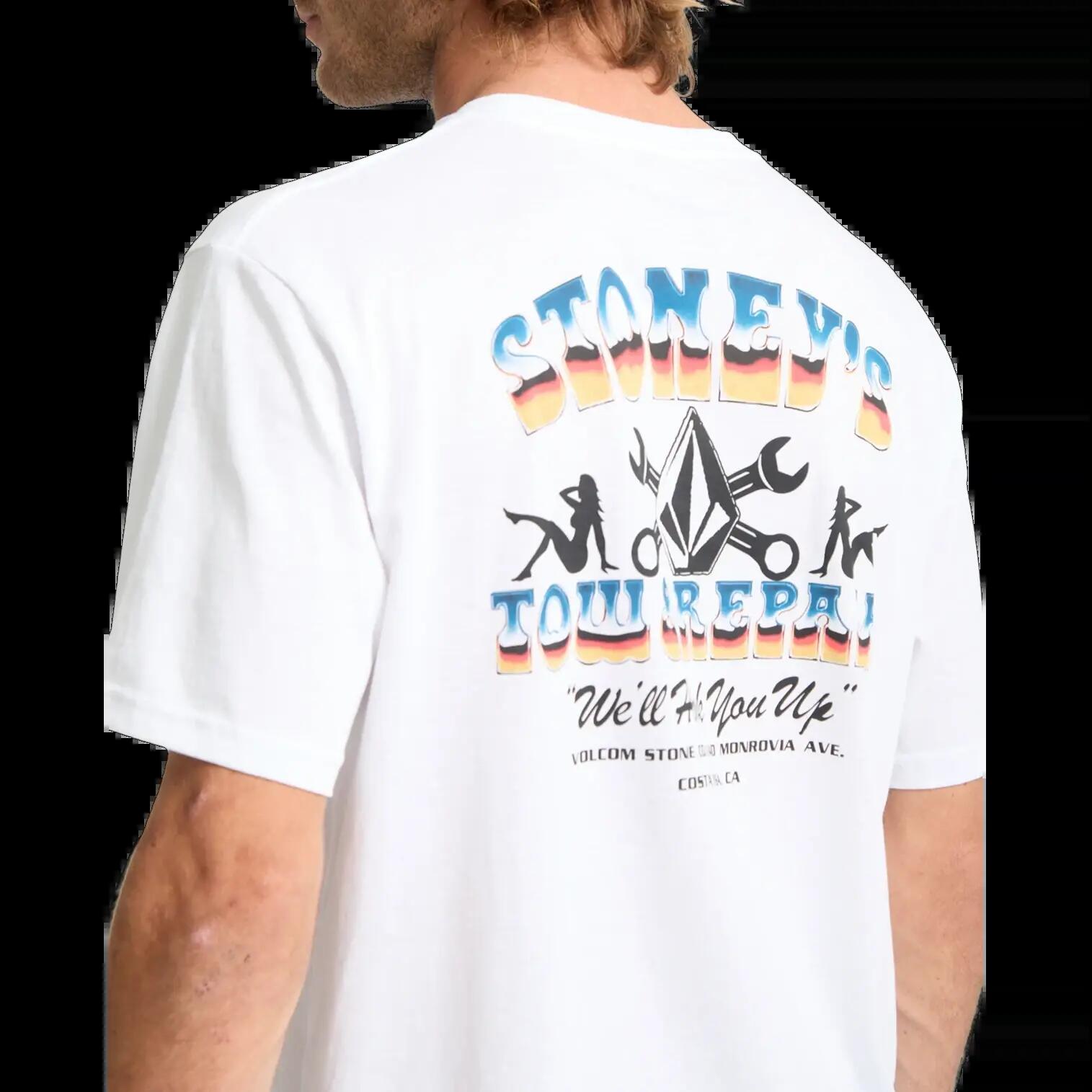 Camiseta Volcom Stoneys Blanco Negro 5/8