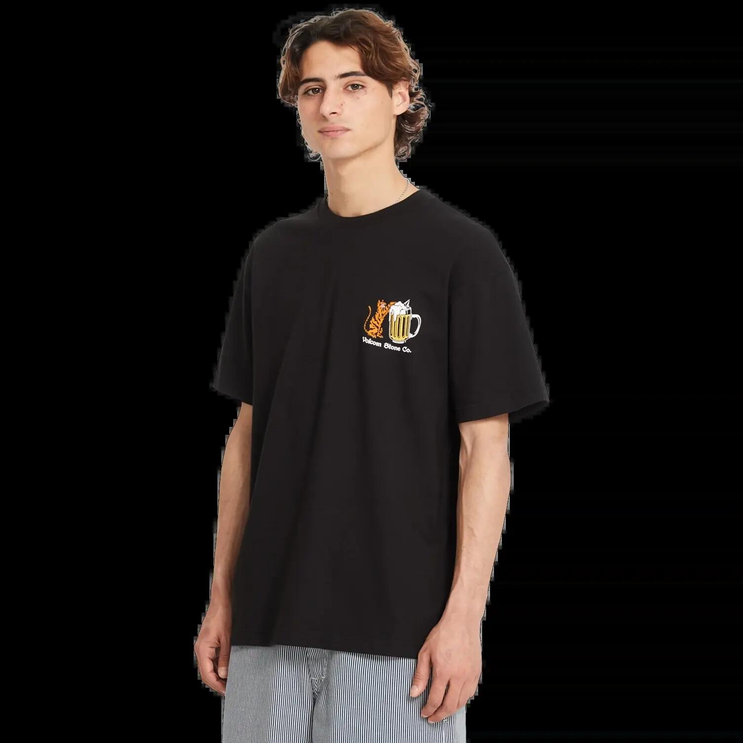 Camiseta Volcom Curious Cat Negro Blanco 3/7