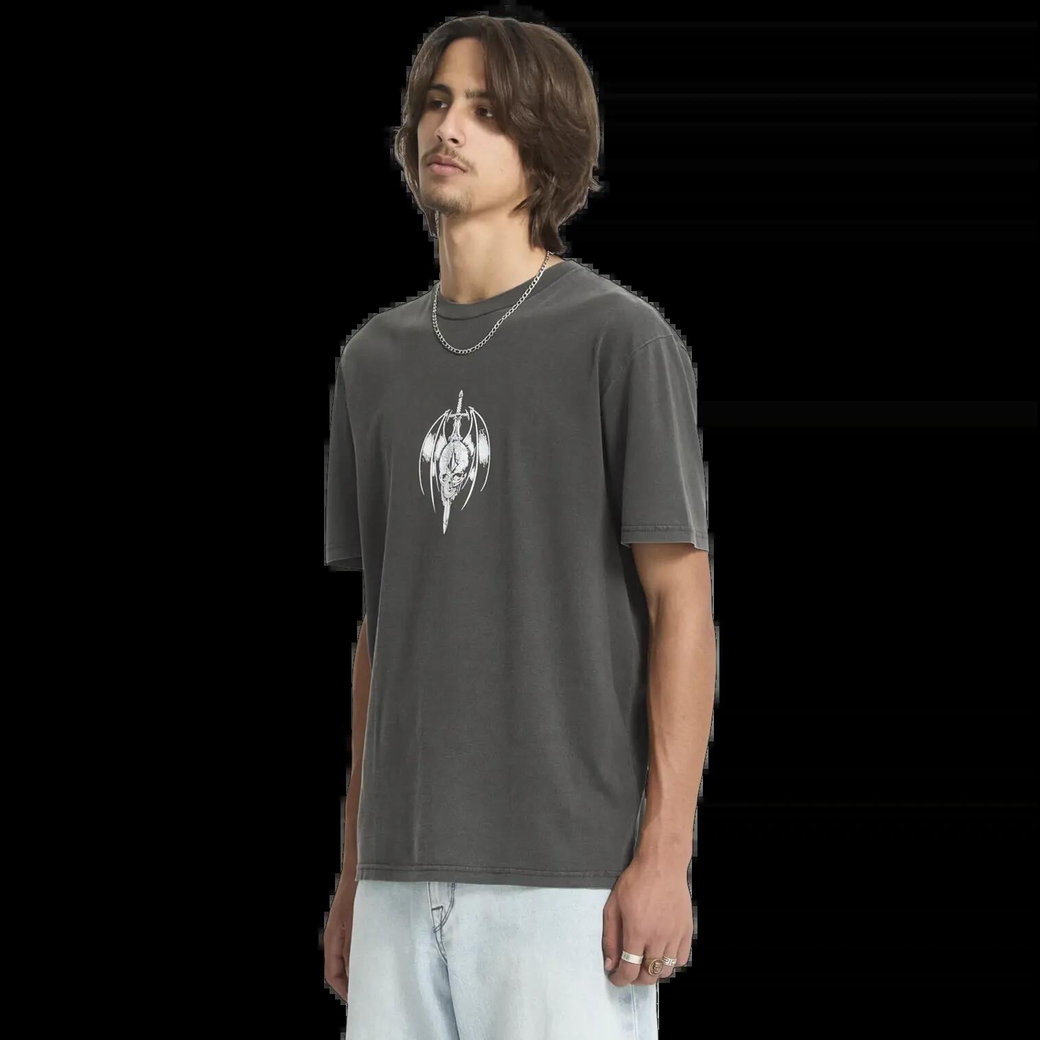 T-shirt Volcom Sworder Noir Violet Foncé 6/7