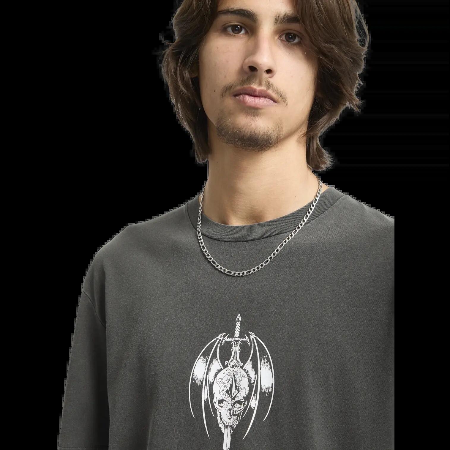 T-shirt Volcom Sworder Noir Violet Foncé 3/7
