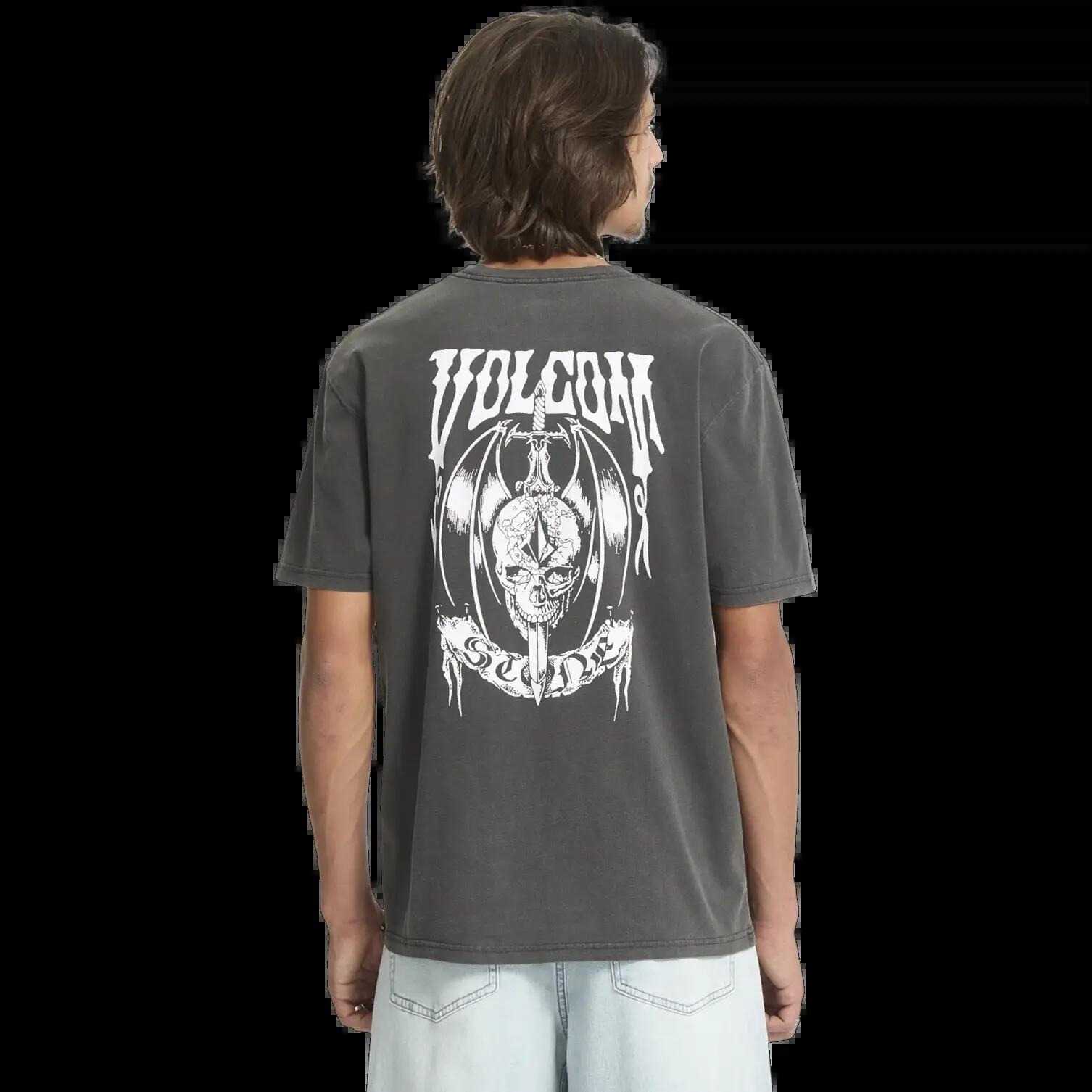 T-shirt Volcom Sworder Noir Violet Foncé 2/7