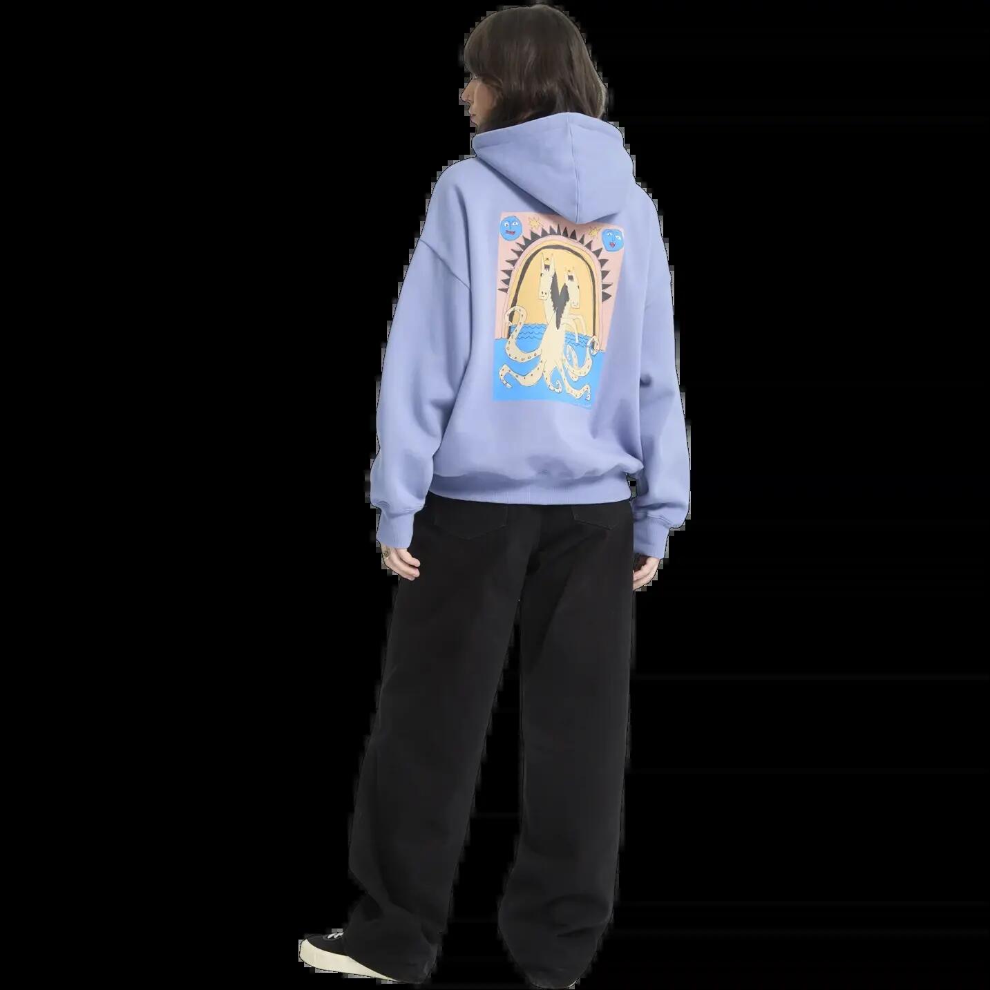 Sudadera con capucha Volcom Moove On Azul Carolina y Negro Vintage 4/7