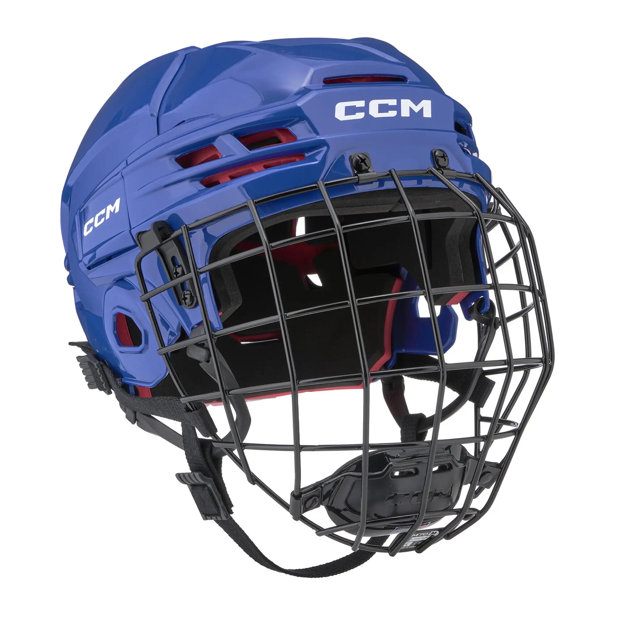 CCM Tacks 70 Senior bleu clair, bleu royal casque de hockey Combo pour adultes 6/6