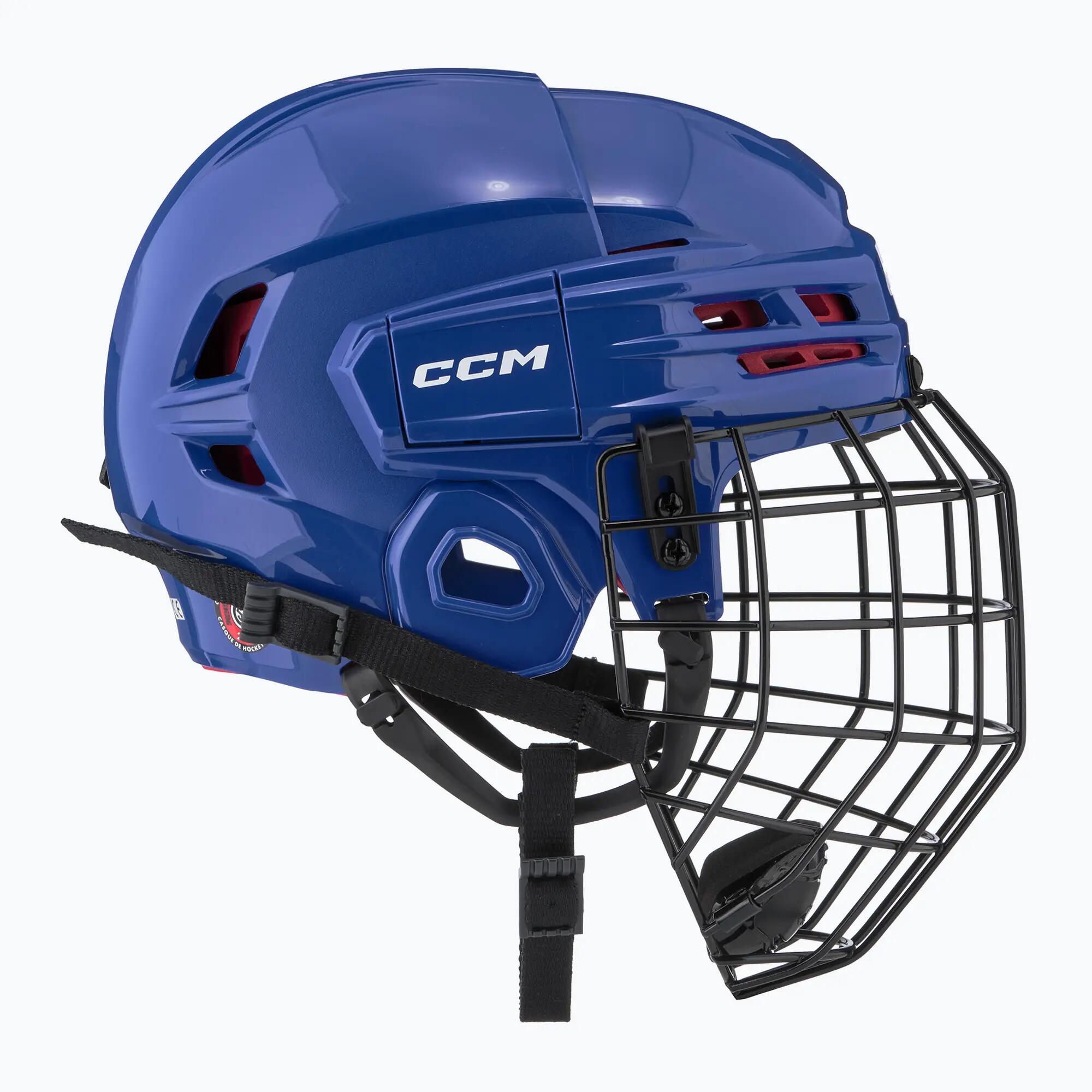 CCM Tacks 70 Senior bleu clair, bleu royal casque de hockey Combo pour adultes 3/6