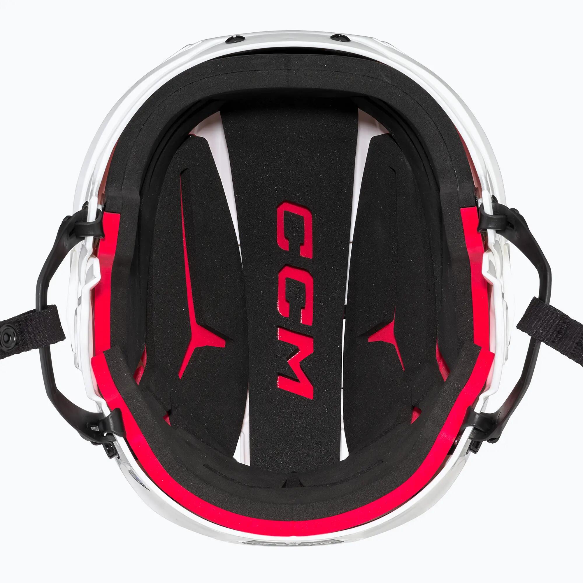 CCM Tacks 70 Senior White casque de hockey pour adultes avec grille 5/7