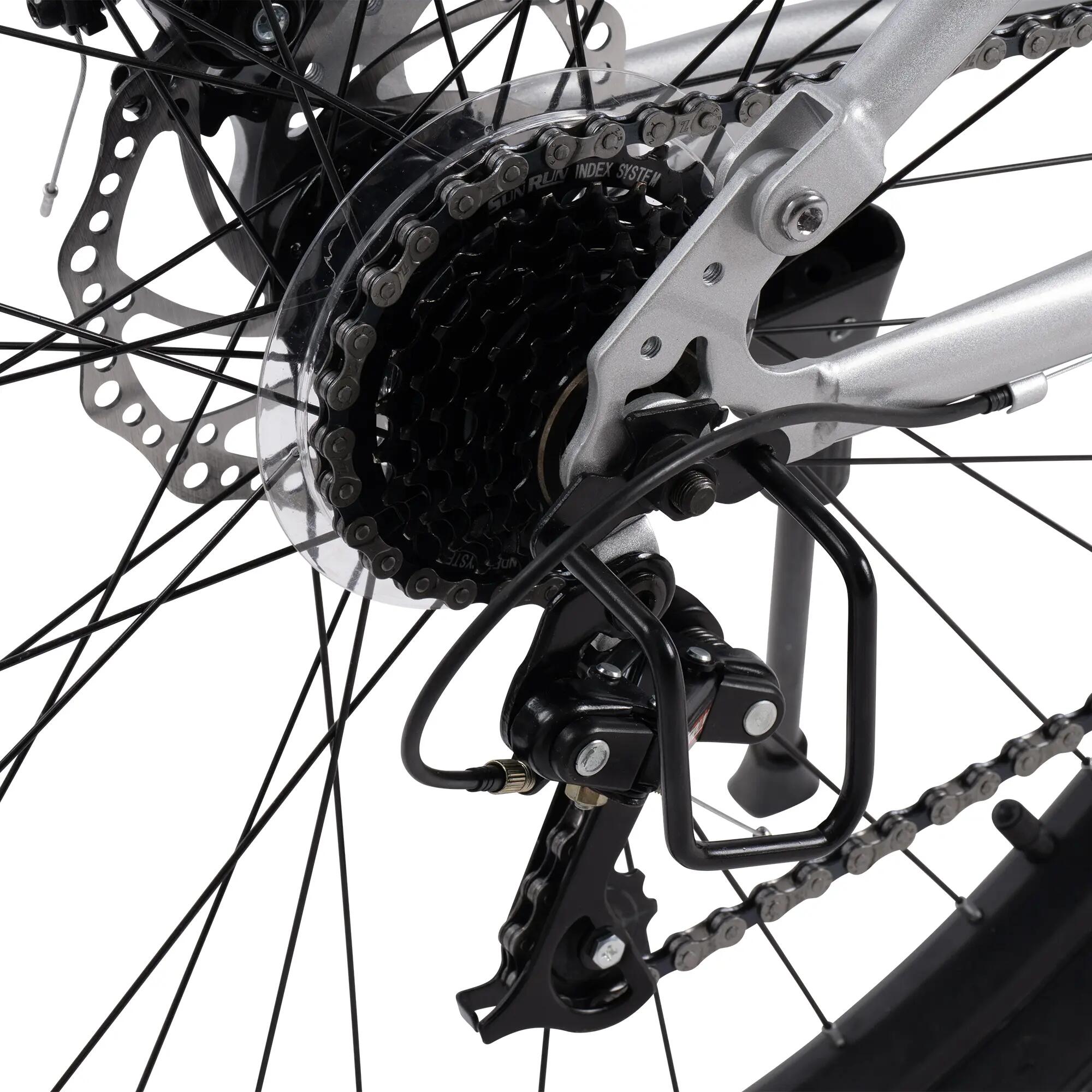 Bicicletă MTB cu suspensie integrala Trail 21v Argintiu/Negru 6/9