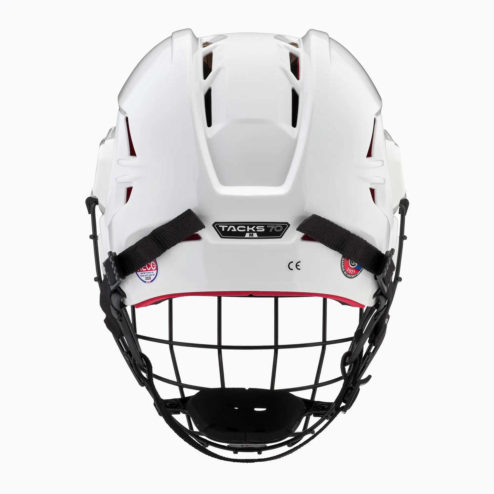 CCM Tacks 70 Senior White casque de hockey pour adultes avec grille 4/7