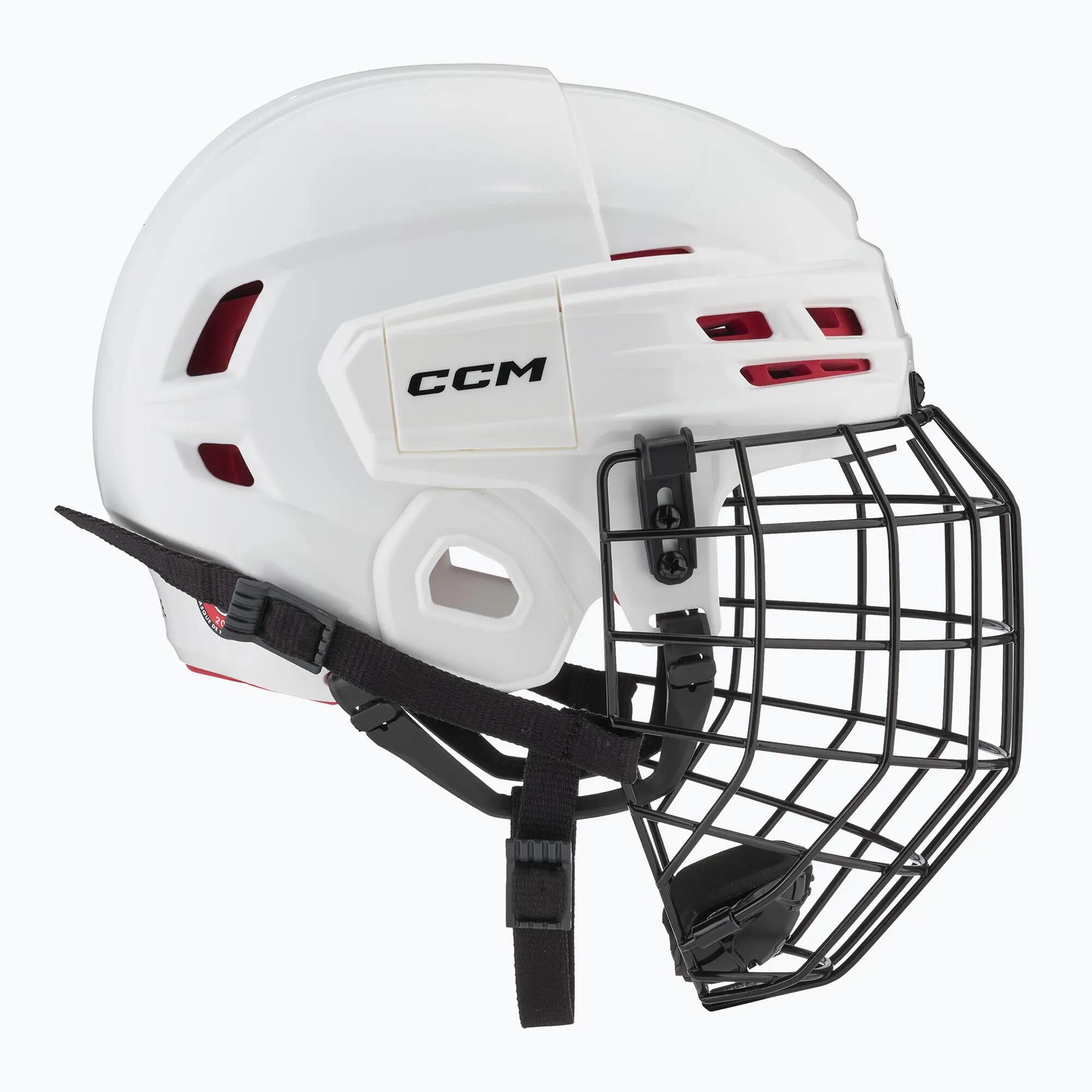 CCM Tacks 70 Senior White casque de hockey pour adultes avec grille 3/7