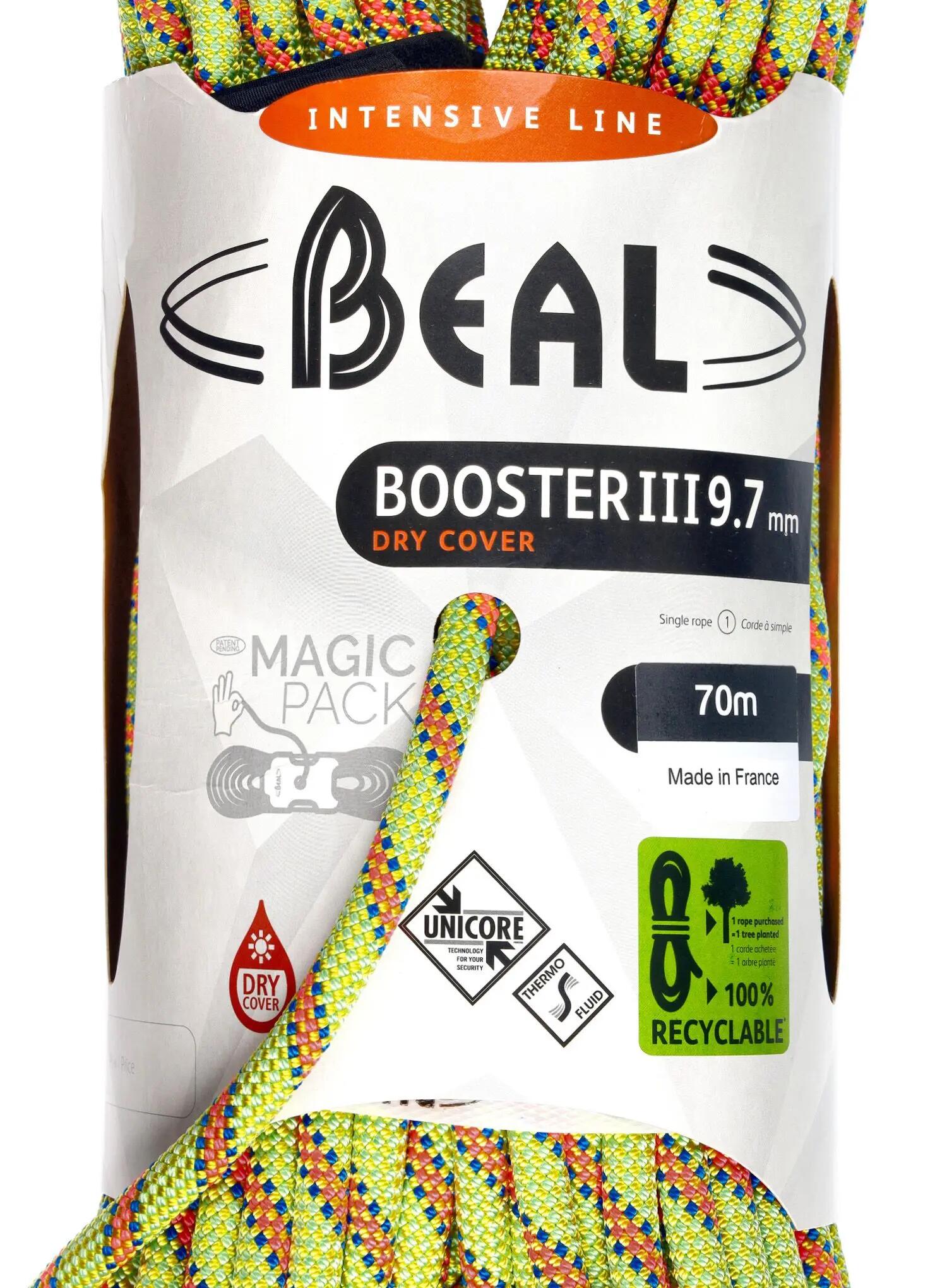 Lina dynamiczna Beal Booster III 9,7 mm 70 m Unicore Dry Cover - anis 4/6