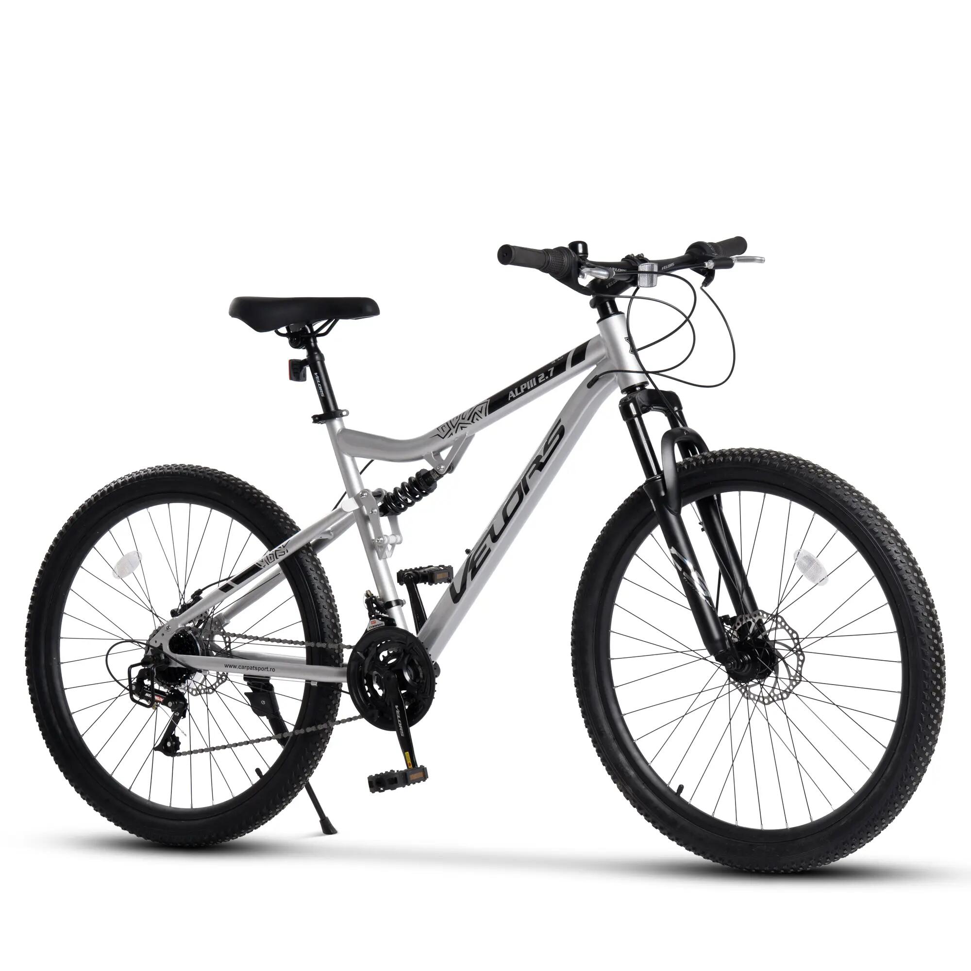 Bicicletă MTB cu suspensie integrala Trail 21v Argintiu/Negru 3/9