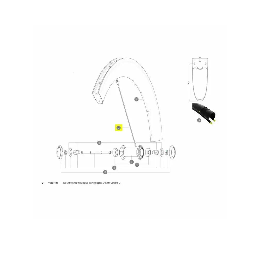 Zestaw szprych MAVIC 12 Com Pro Carbon UST 2/2