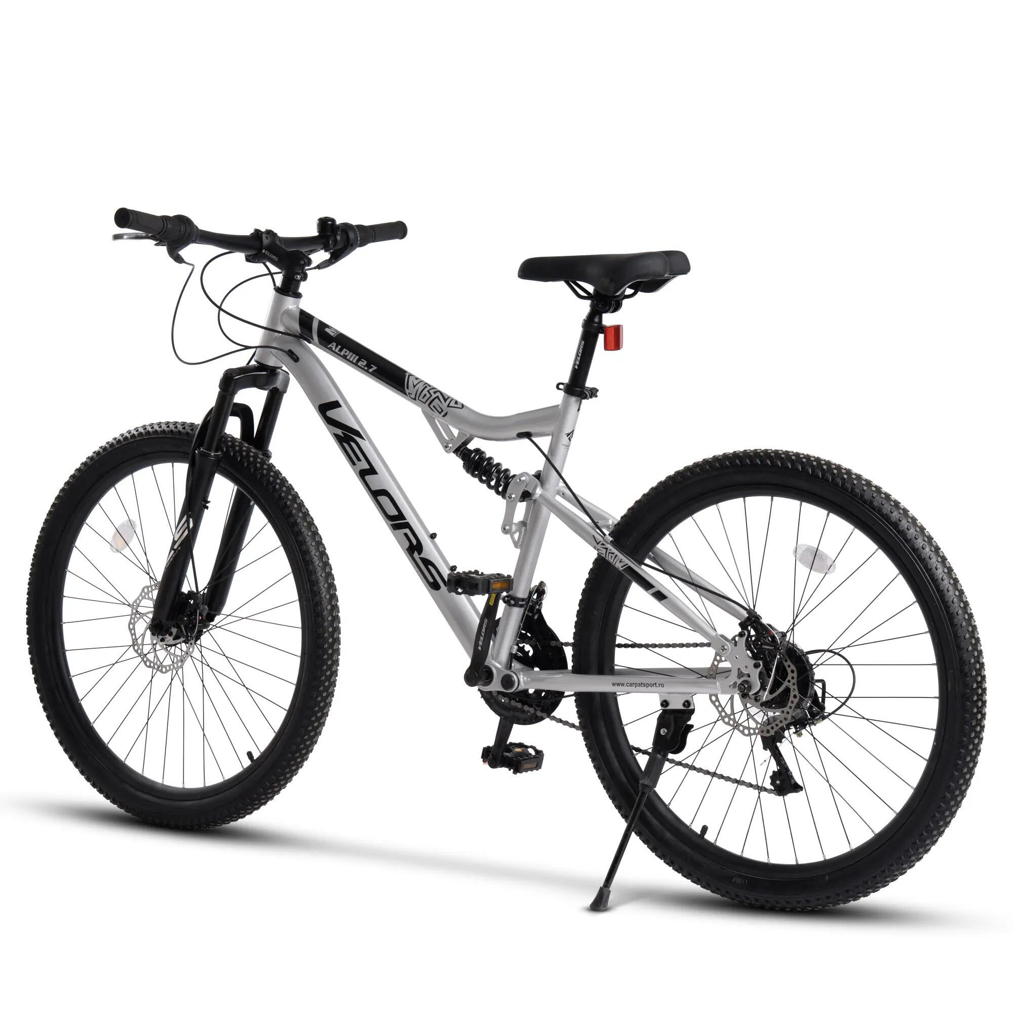 Bicicletă MTB cu suspensie integrala Trail 21v Argintiu/Negru 2/9