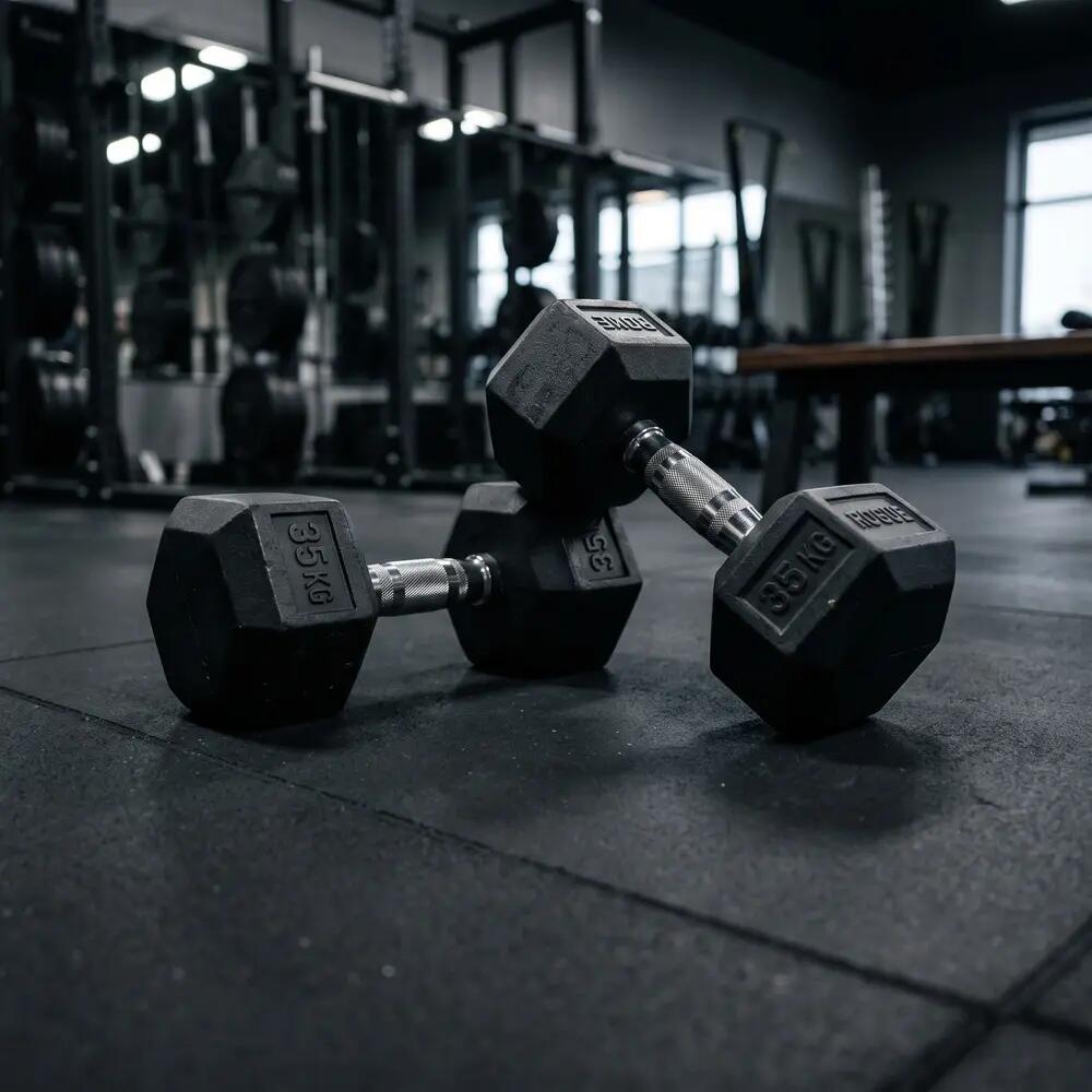 Losetas de Caucho para Gimnasio Pack 8 uds 1 x 1 m x 10 mm Negro 5/9