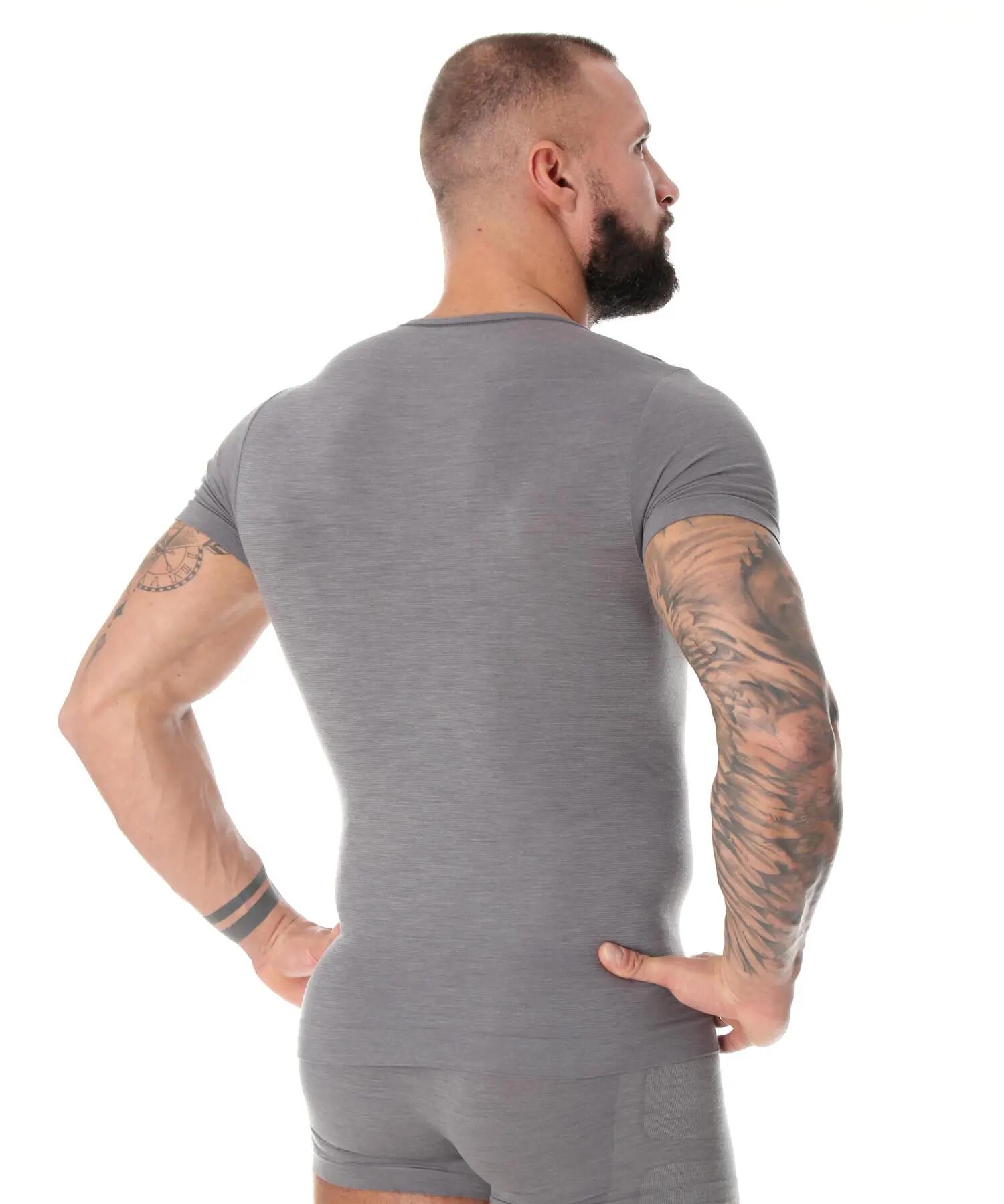Koszulka męska z krótkim rękawem Brubeck COMFORT WOOL 2/4